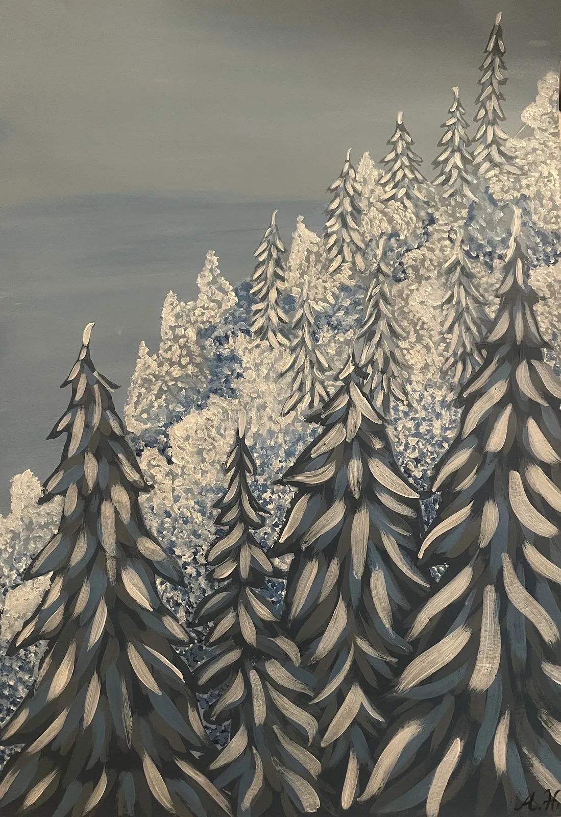 Akrylmålning Vinterland av Amalia Hjort