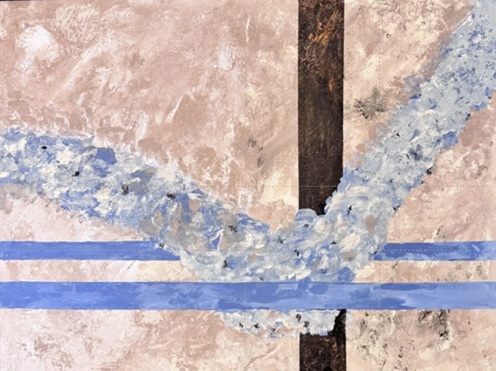 Akrylmålning Blommor vid staketet av Eva Filubelli