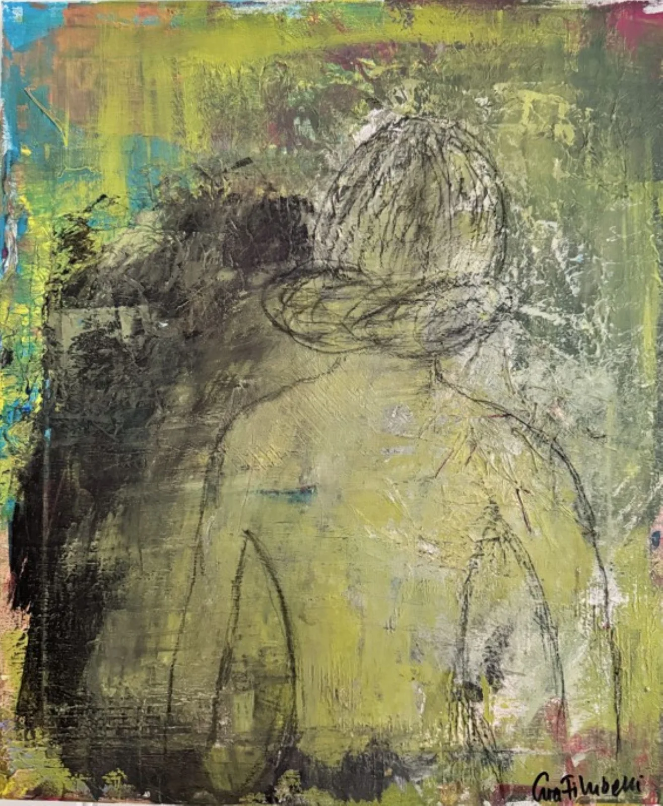 Akrylmålning Kvinna av Eva Filubelli