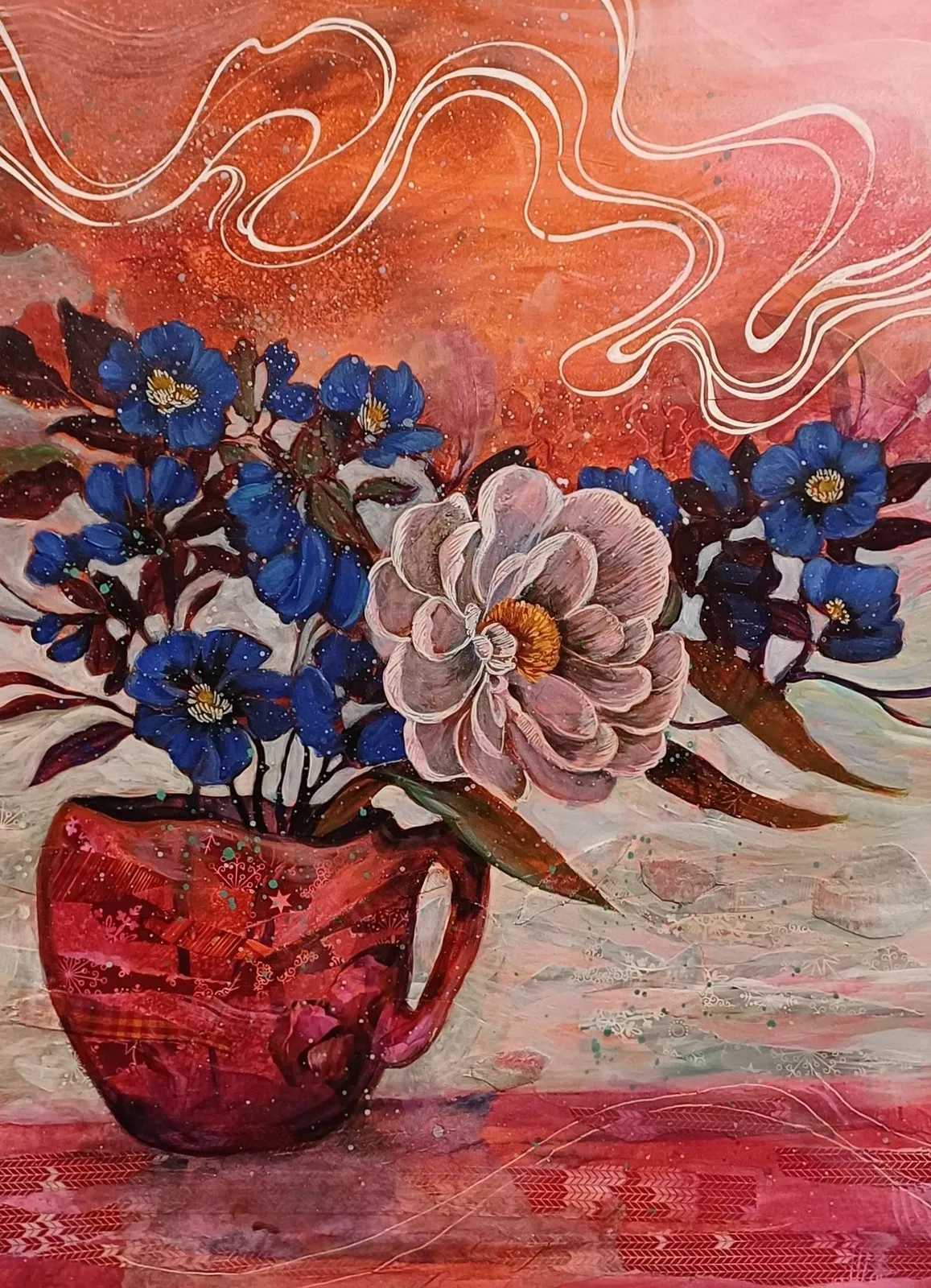 Akrylmålning Pink av Agneta Tynander