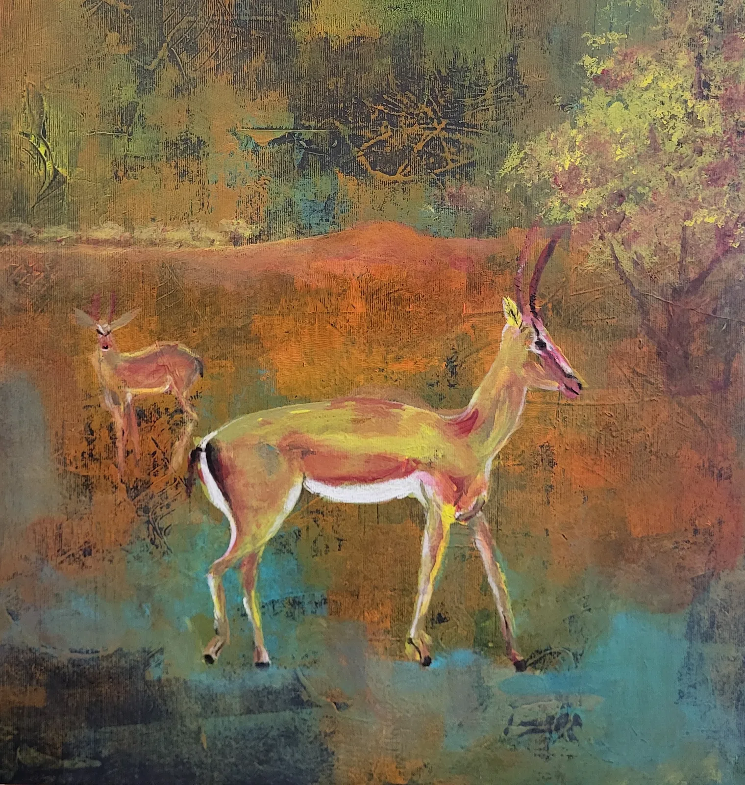 Akrylmålning Swala av Lotta Lassbo