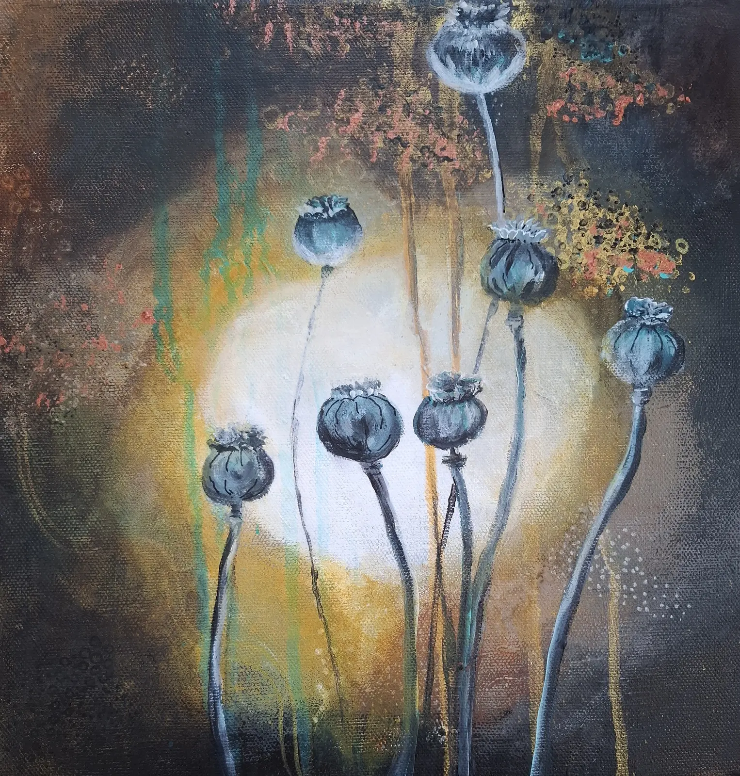 Akrylmålning After the bloom av Karin Sandström Krantz