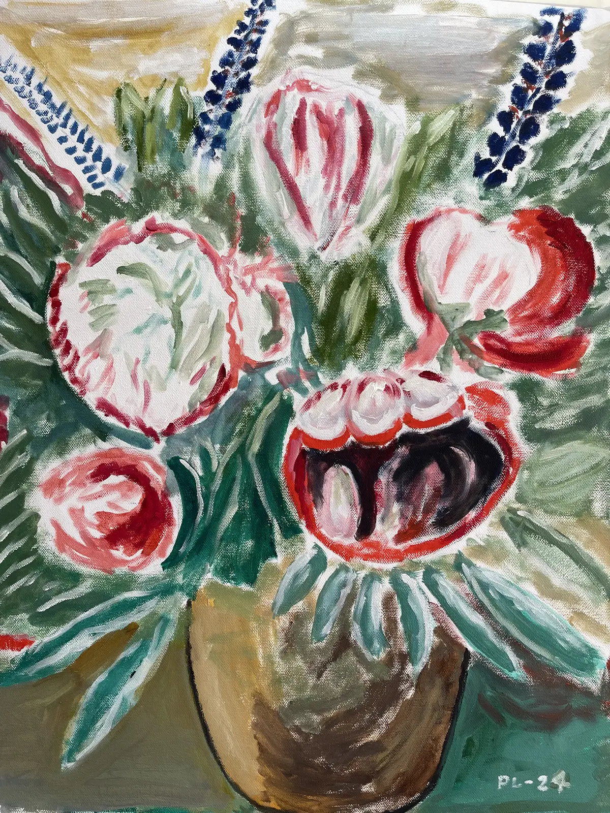 Oljemålning Parafras på blomvas av Peter Lundberg