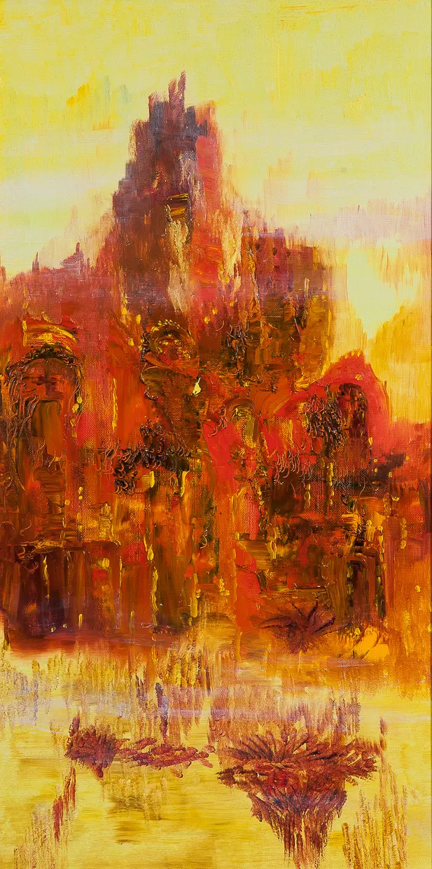 Oljemålning Element of fire av Yulia Lyasko