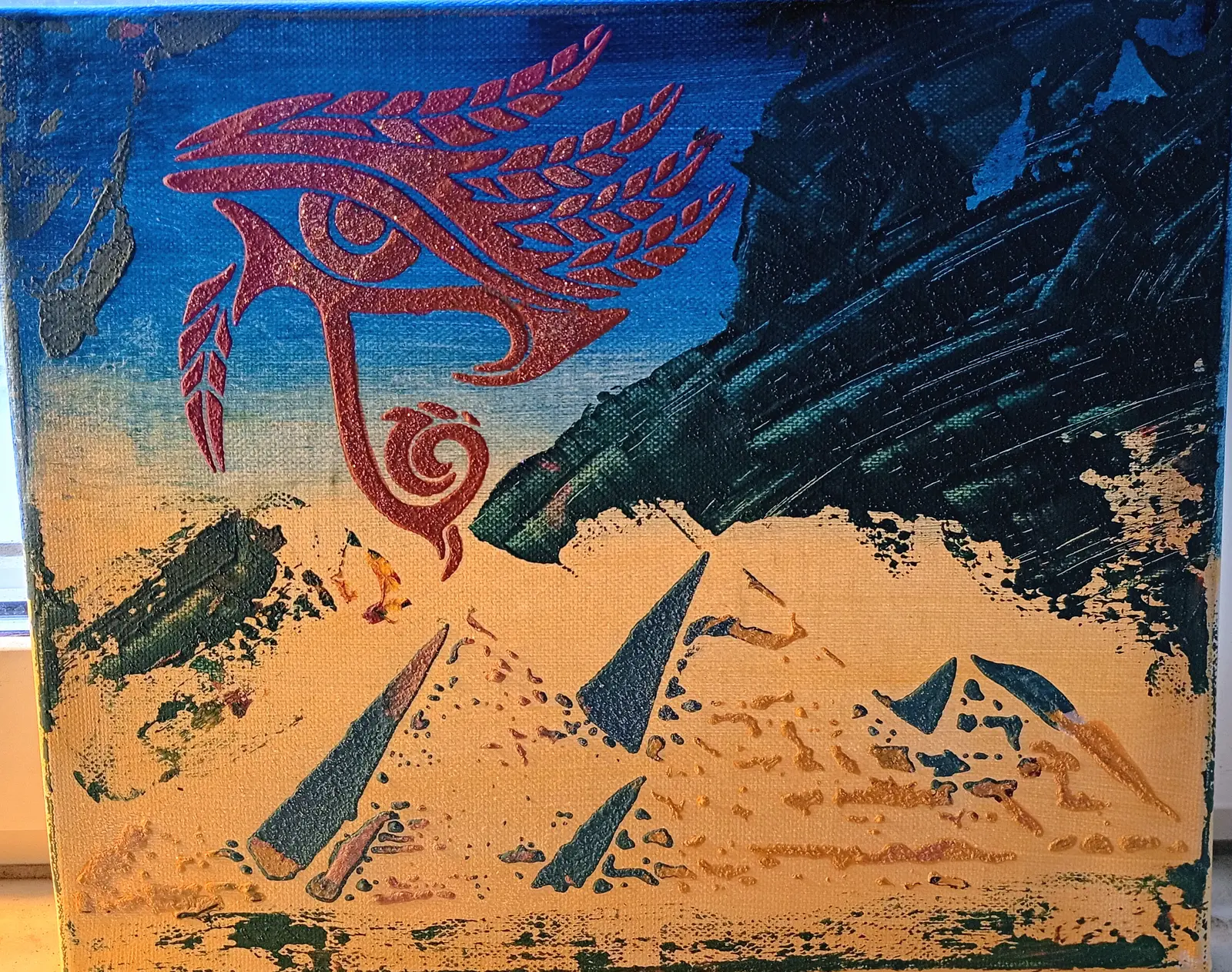 Akrylmålning Eye of Ra av Biljana Teletina