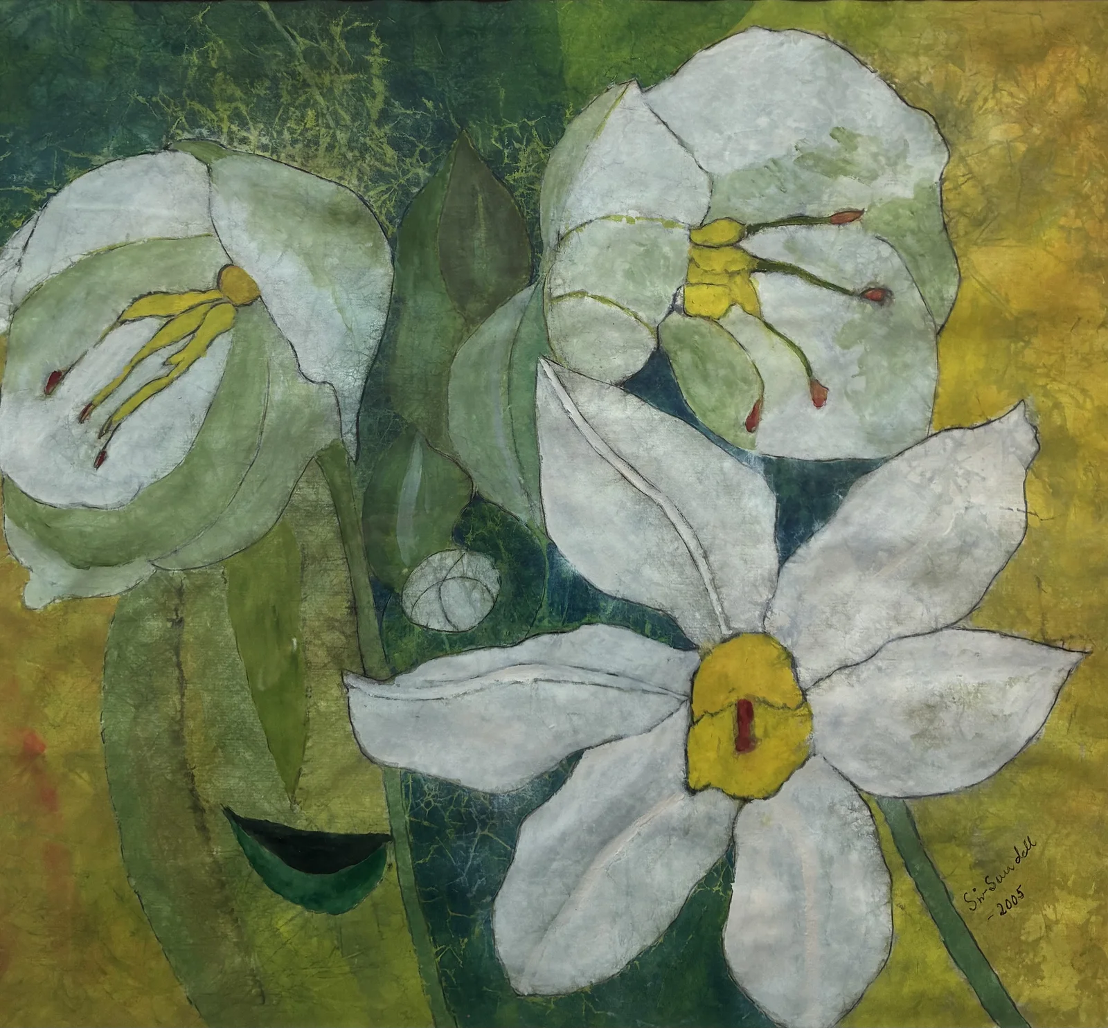 Blomsterprakt, inglasad med ram av Siv Sundell