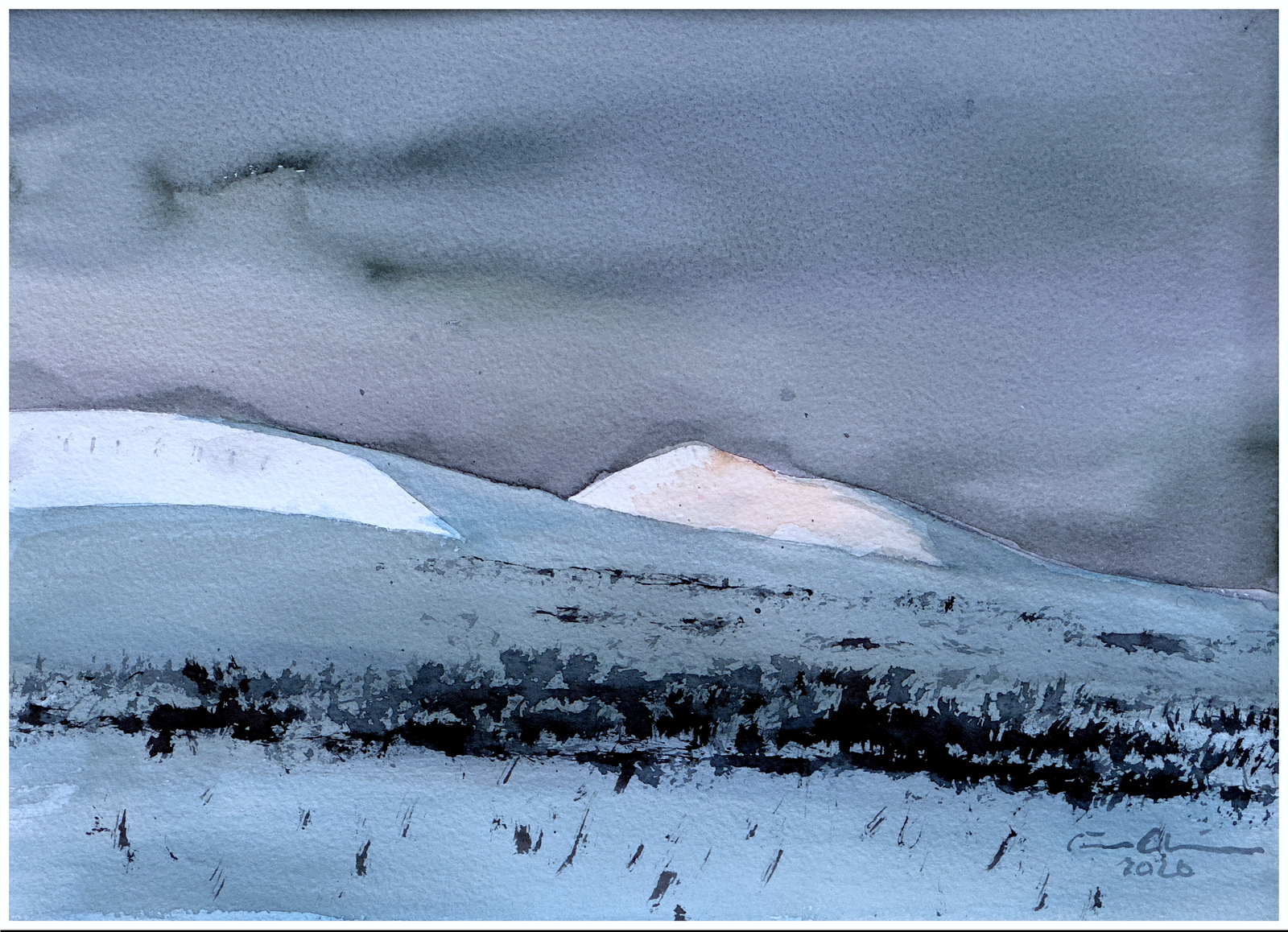 Akvarell Fjäll av Göran Ekström