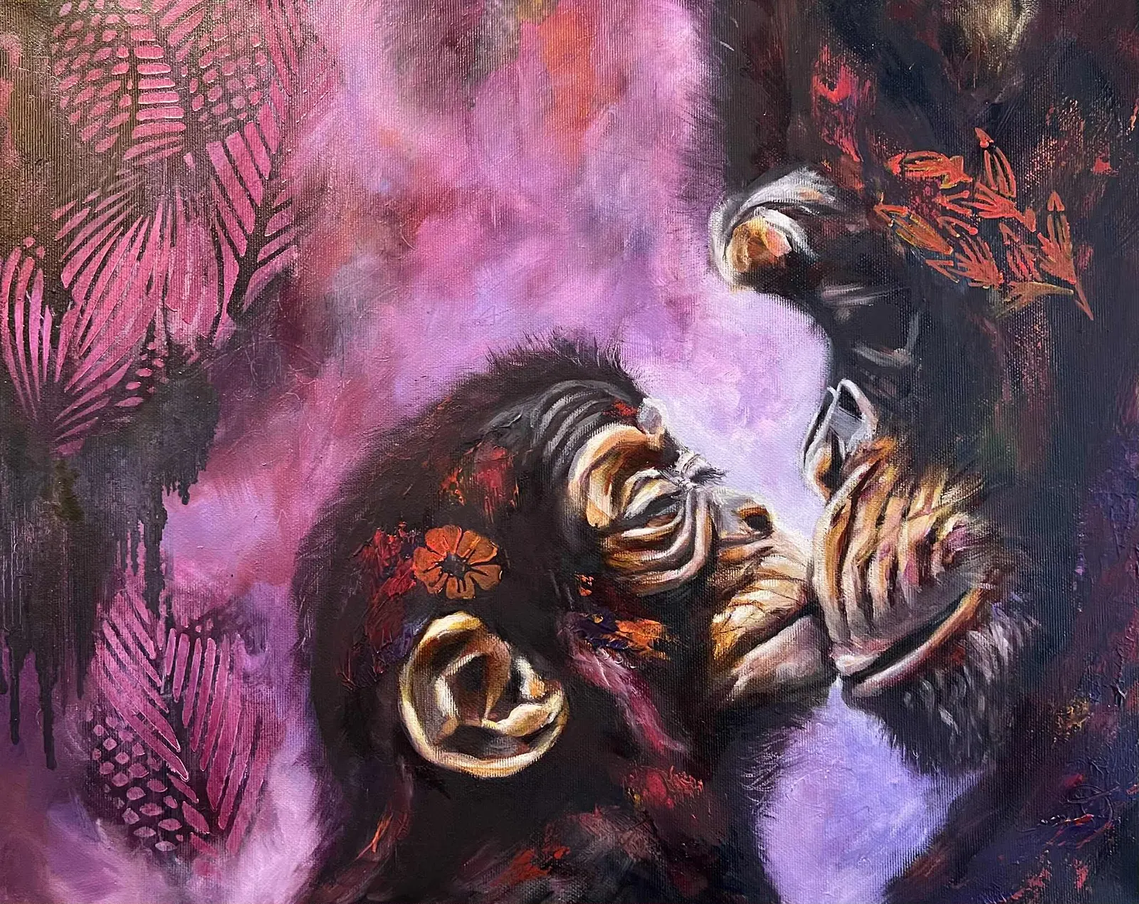Oljemålning Togetherness av Marie Hahn