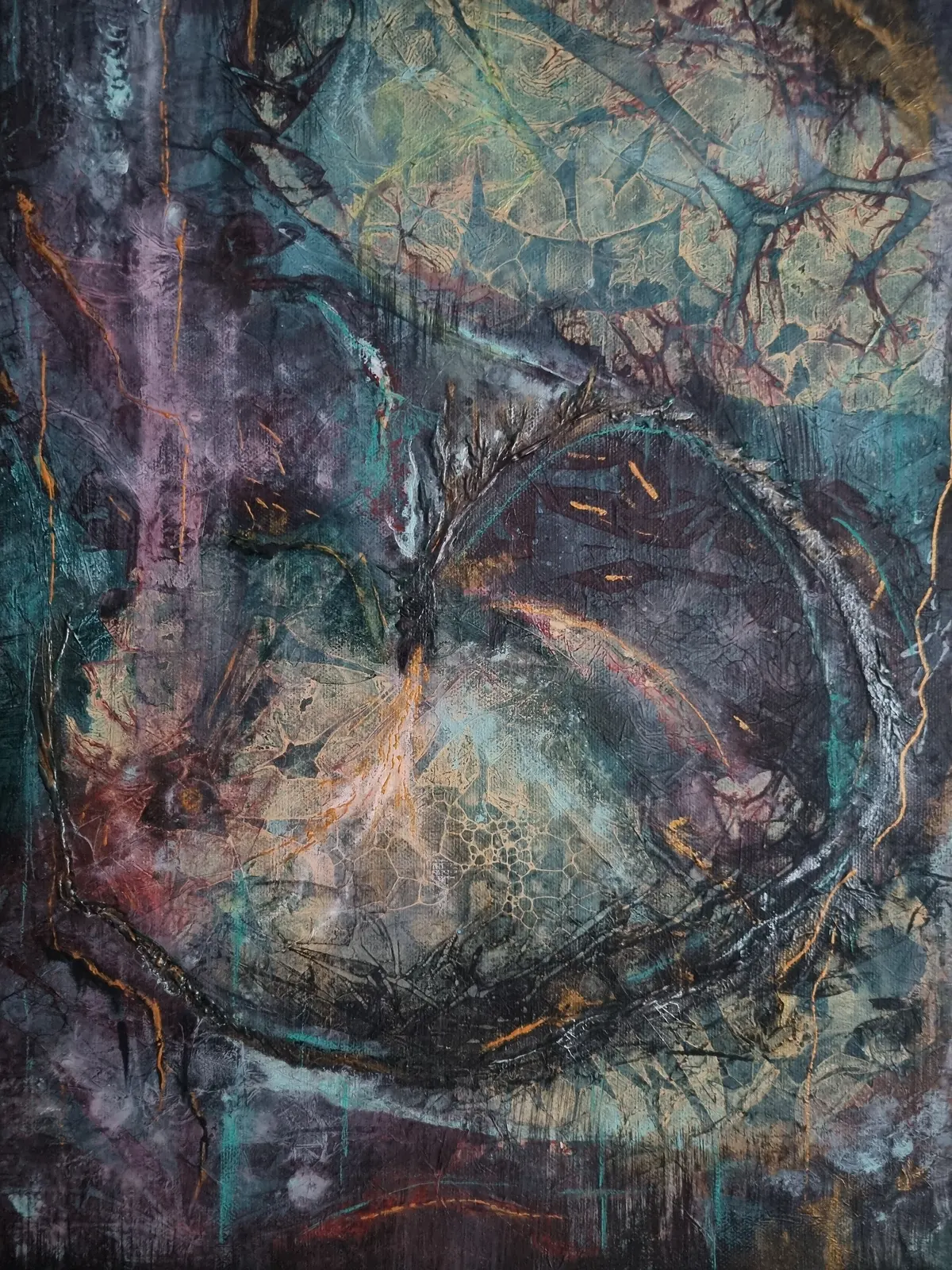 Akrylmålning The Drago Masterś Dragon av SkogsdottiR / Charlotta Pettersson