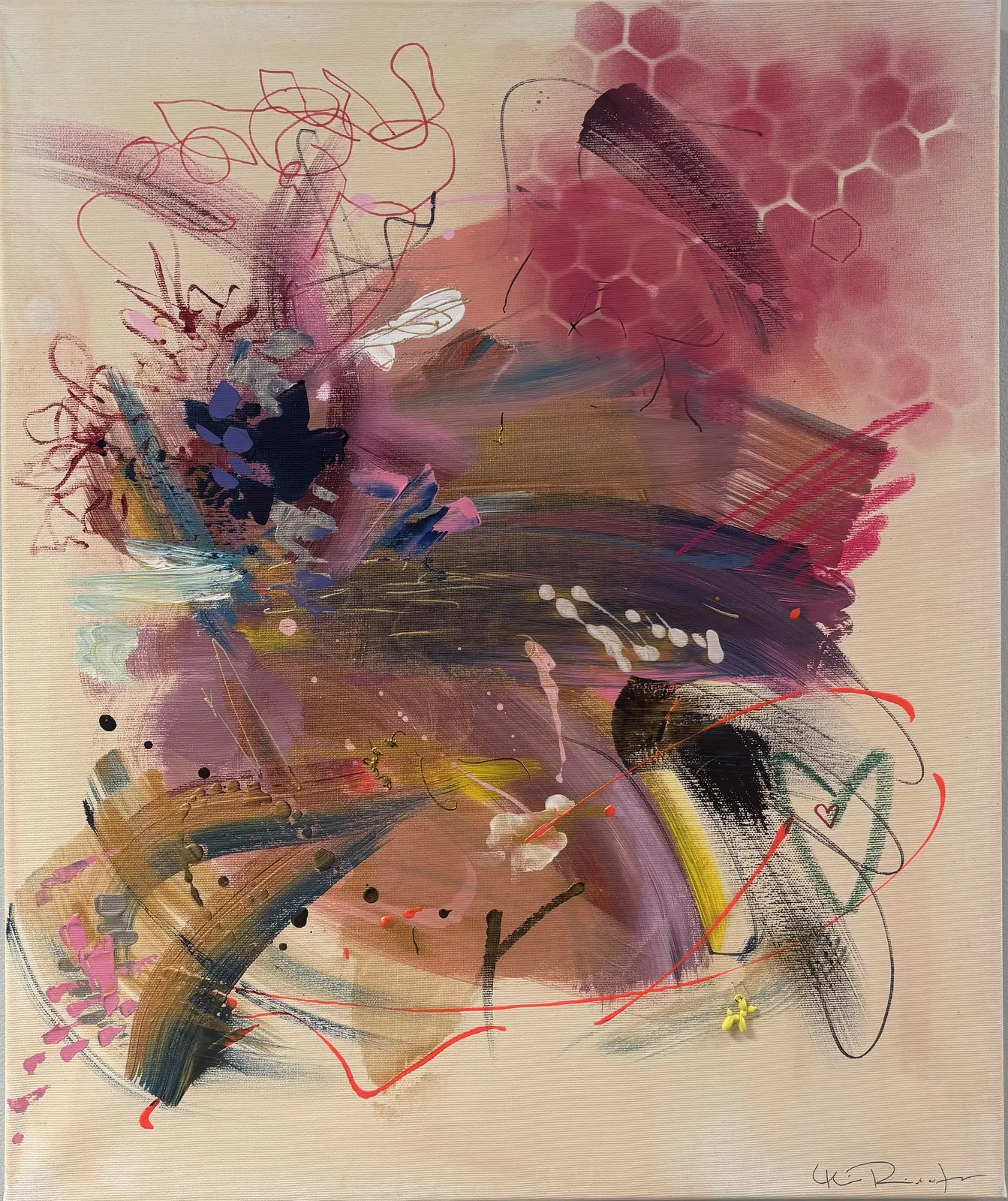 Akrylmålning Static av MALIN Ridderfors