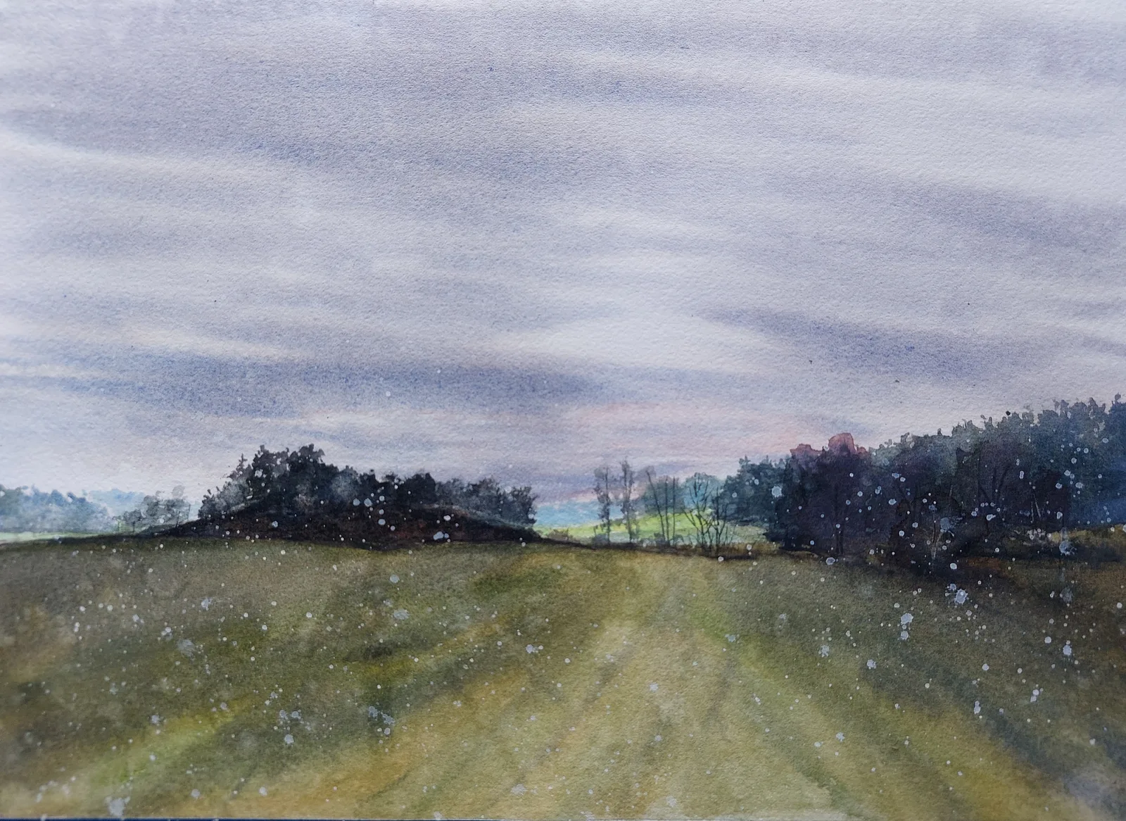 Akvarell April, vintern kommer och går* av Johan Sandell