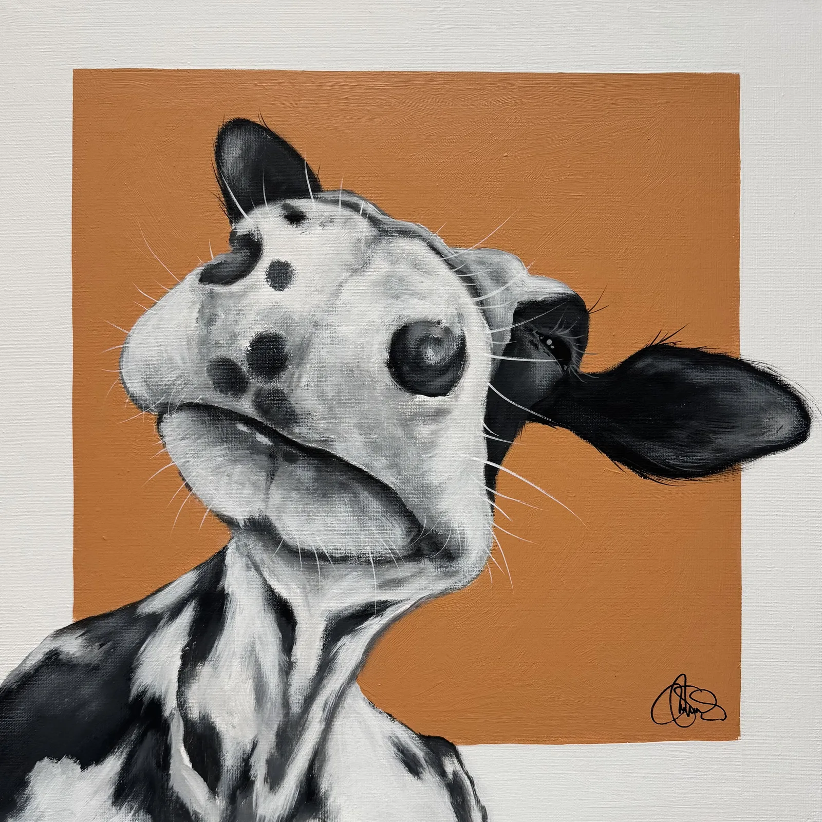 Akrylmålning COW 503 Poppet av Matilda Skoglund