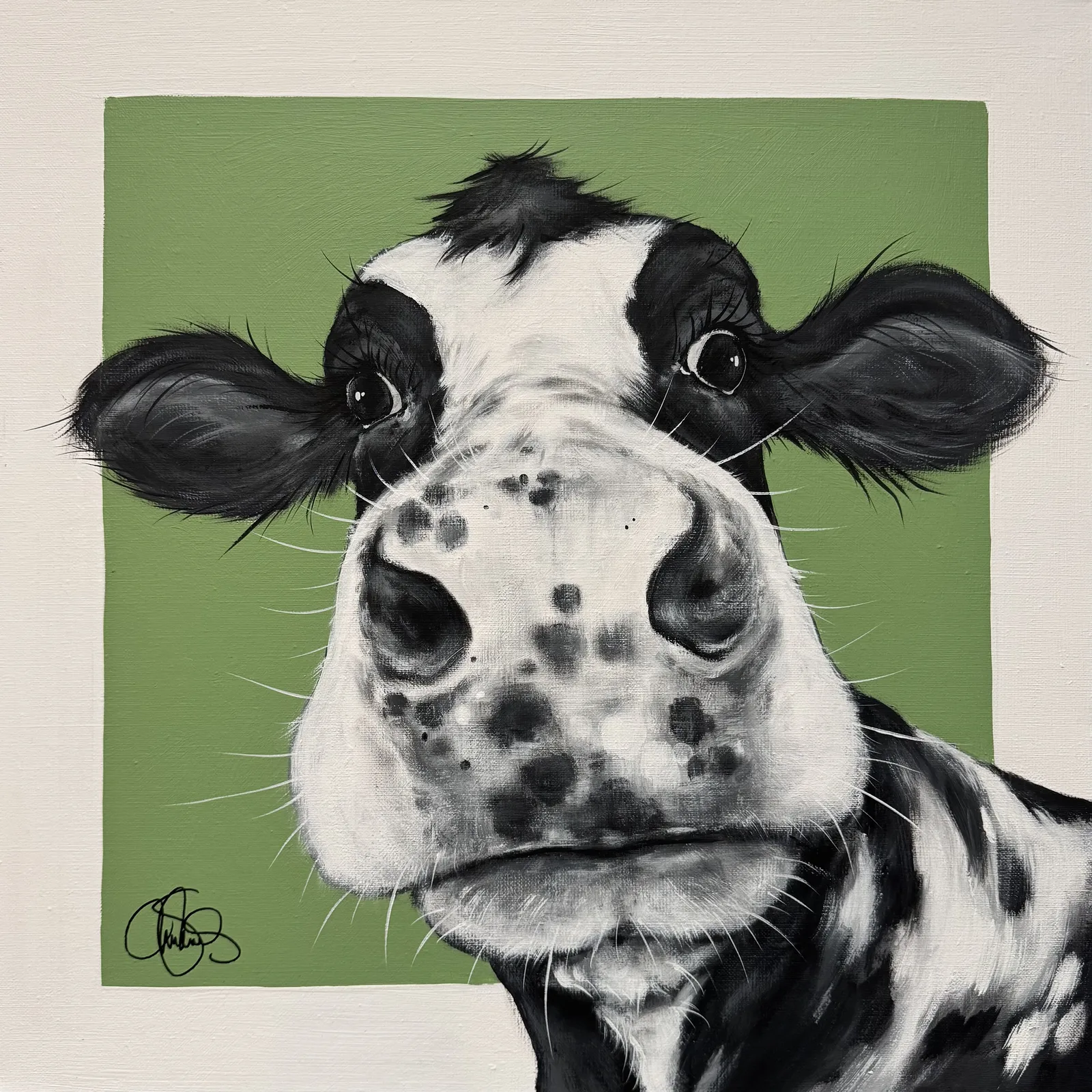Akrylmålning COW 504 Zoodle av Matilda Skoglund