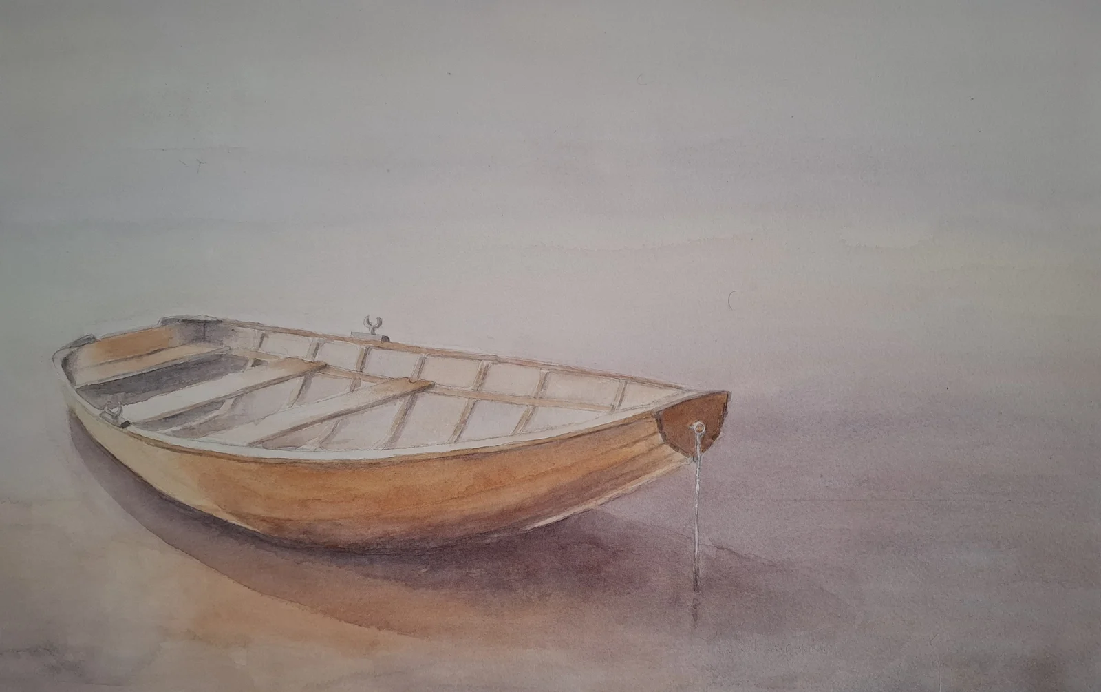 Akvarell I väntan på färjkarlen I av Anna Schyberg Hansen