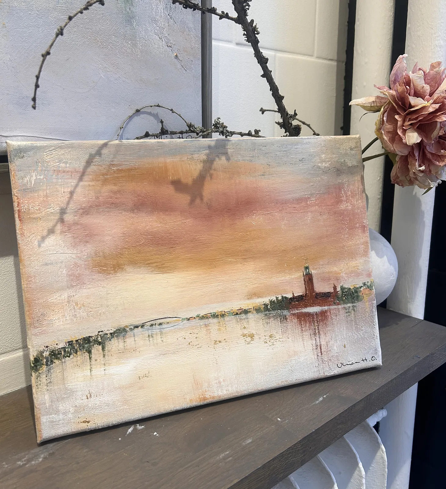 Akrylmålning Ett litet Stockholm av Ulrica Halling Olsson_art Stockholm
