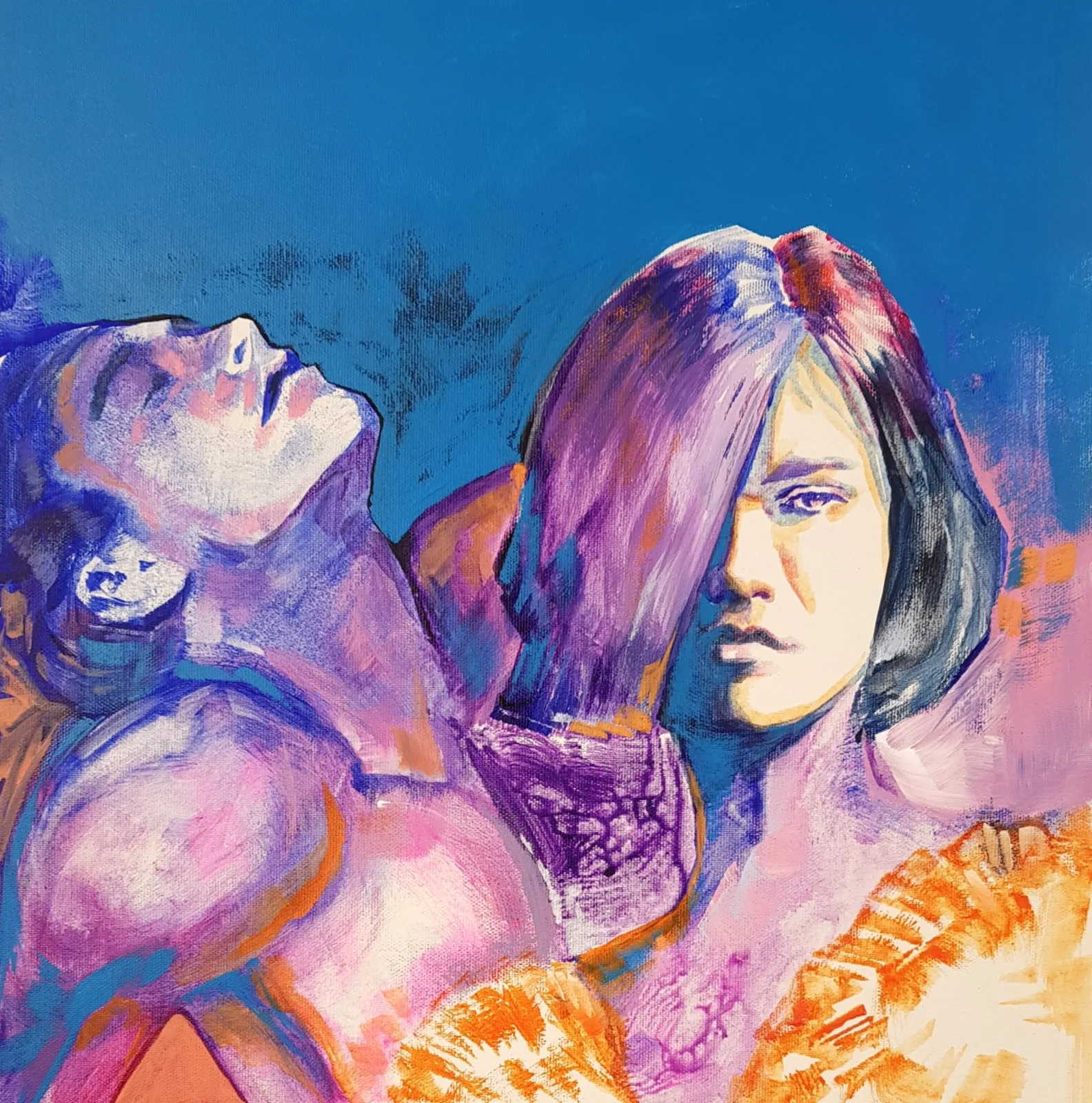 Akrylmålning Talk to me av Daniel Vandinja