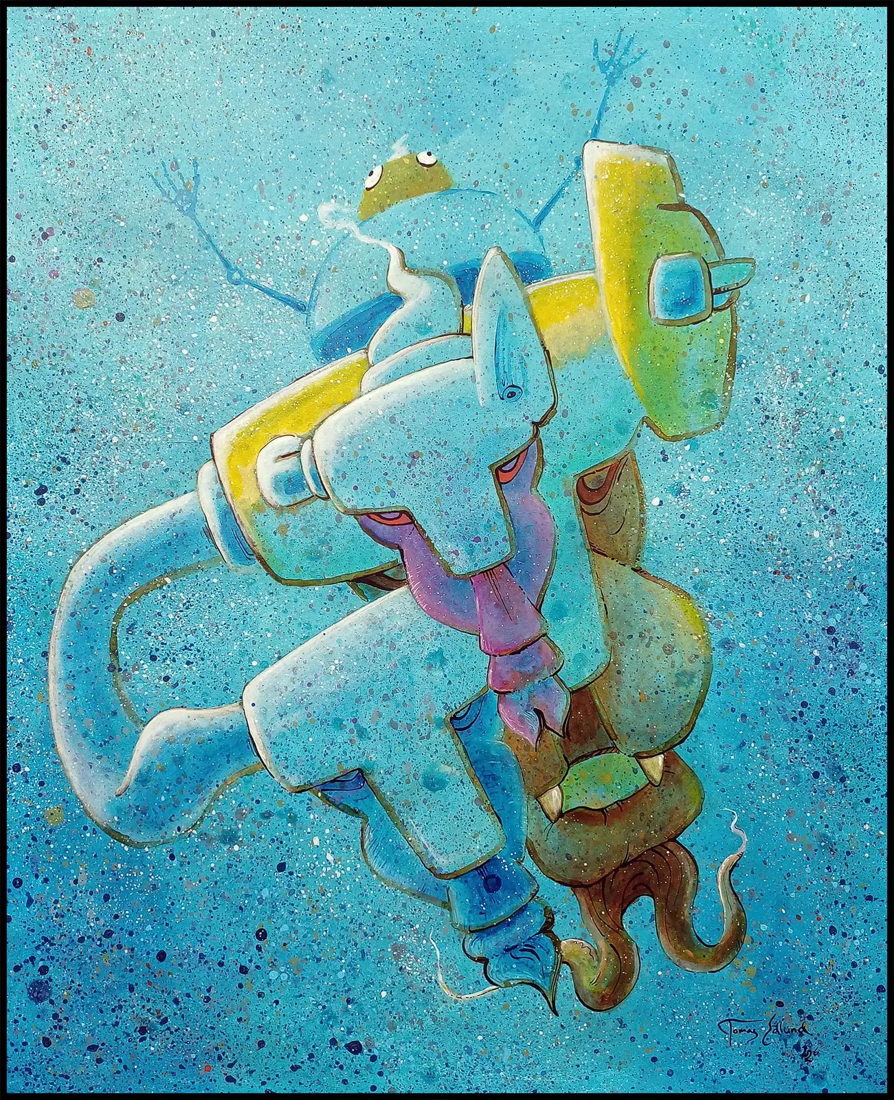 Akrylmålning G.N.U Dream Race av Tomas Edlund