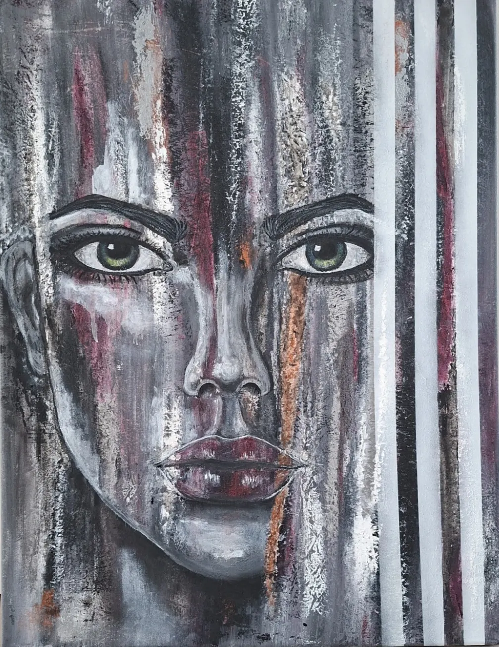 Akrylmålning Colourful girl av Annmarie Ramnitz