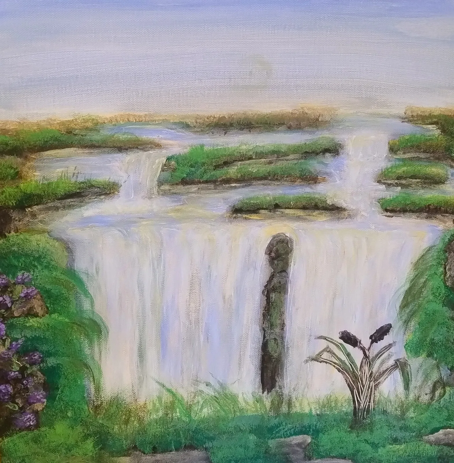 Akrylmålning Waterfall av Johanna Jaarma