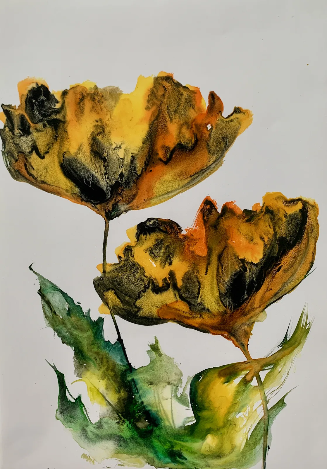 Akvarell I am yellow. av Annelie Wadin