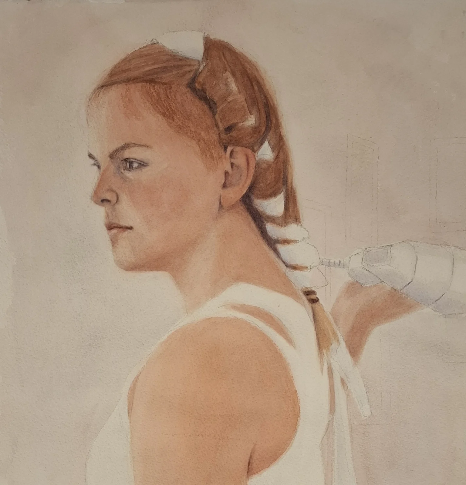 Akvarell Hårbandet av Anna Schyberg Hansen