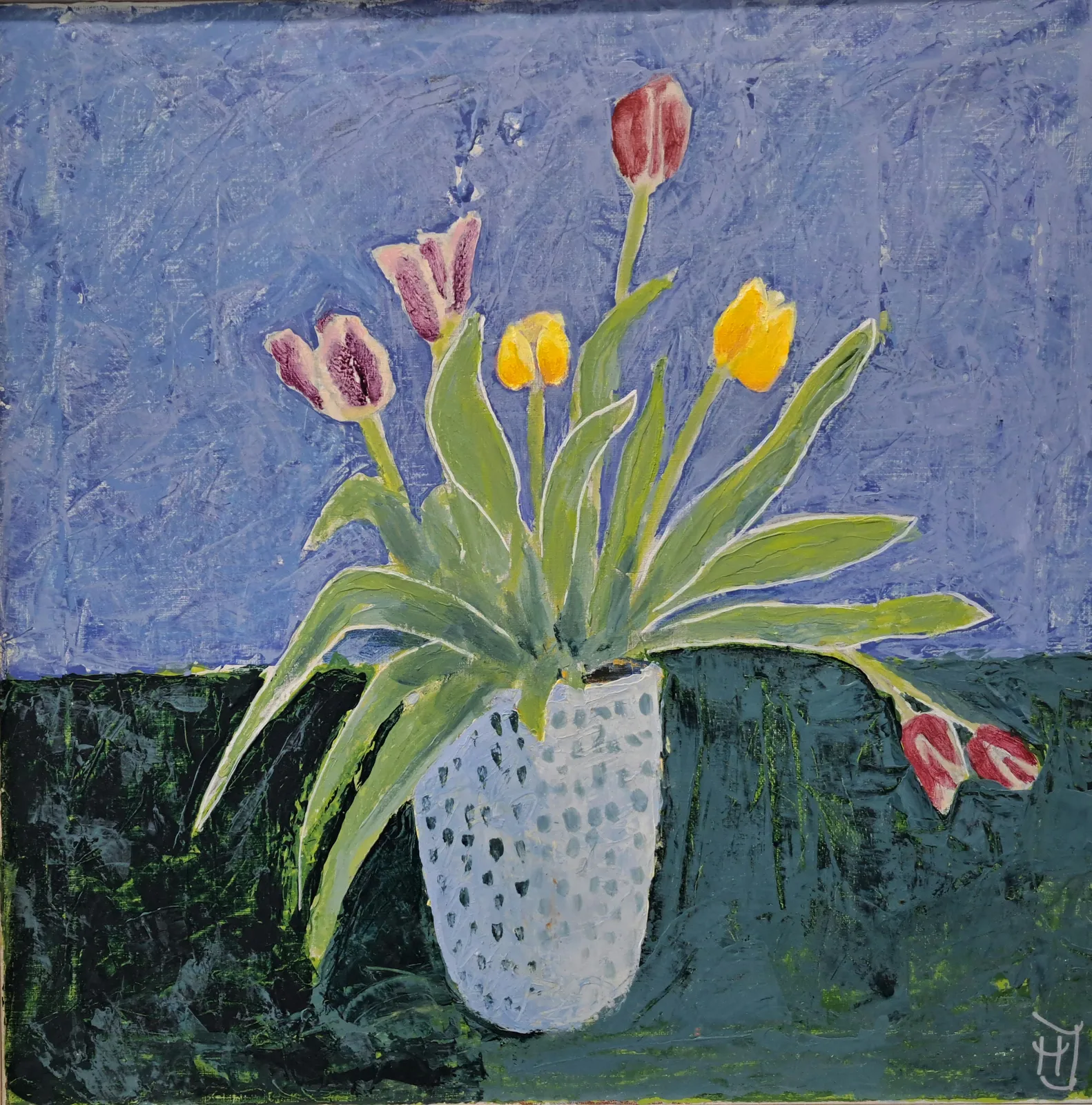 Akrylmålning Tulpaner än en gång/Tulips one more time av Margareta Josefsson