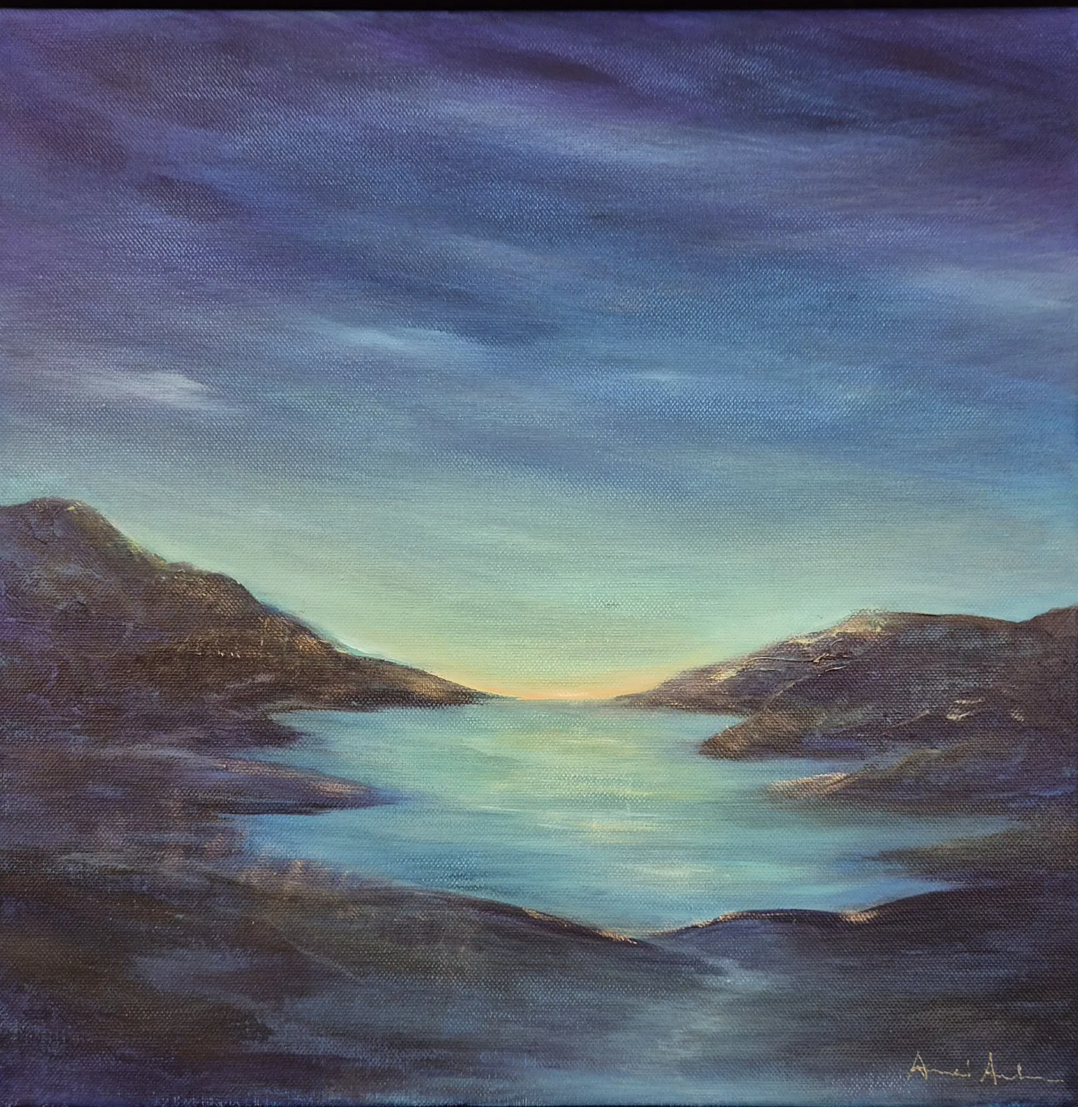 Akrylmålning Sunrise av Annica Andersson