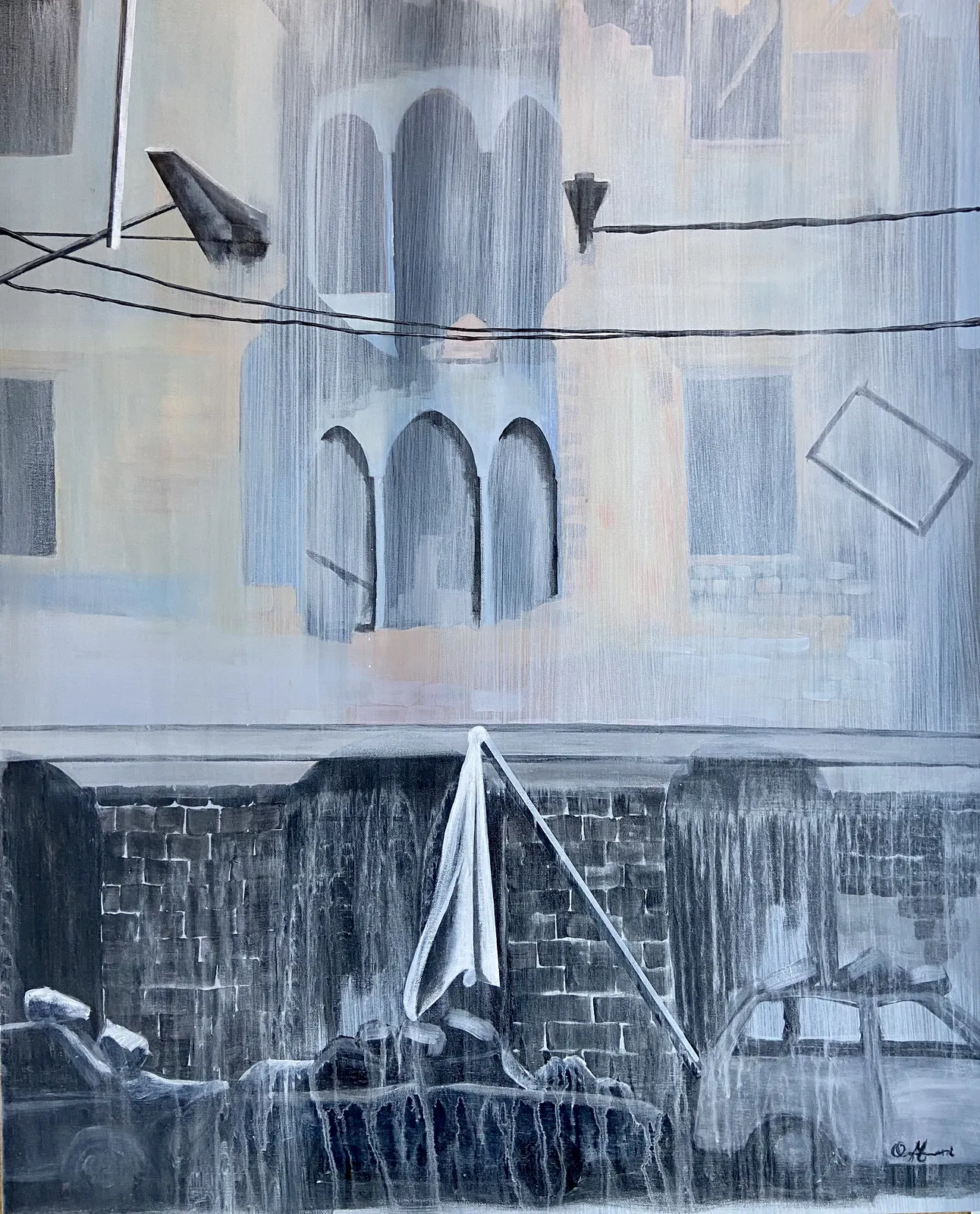 Akrylmålning No av Moud Omari