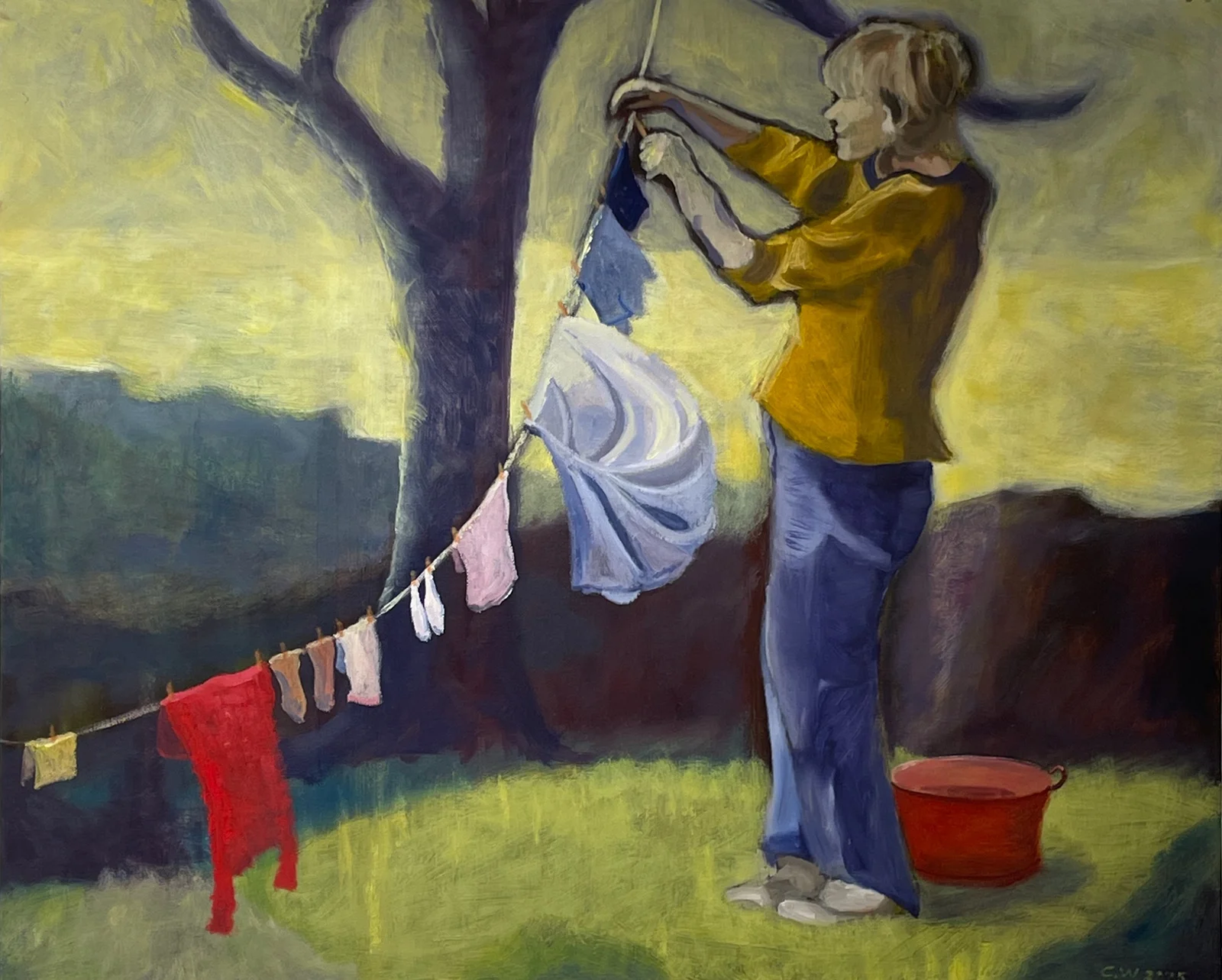 Oljemålning Time is blowing. av Camilla Wolgers