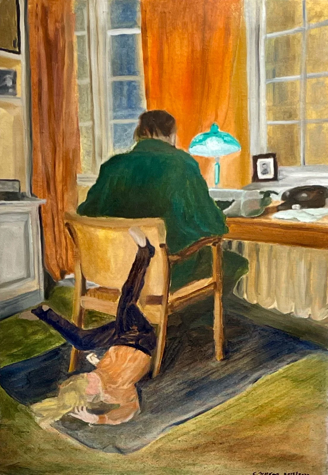 Oljemålning Upptagen. av Camilla Wolgers