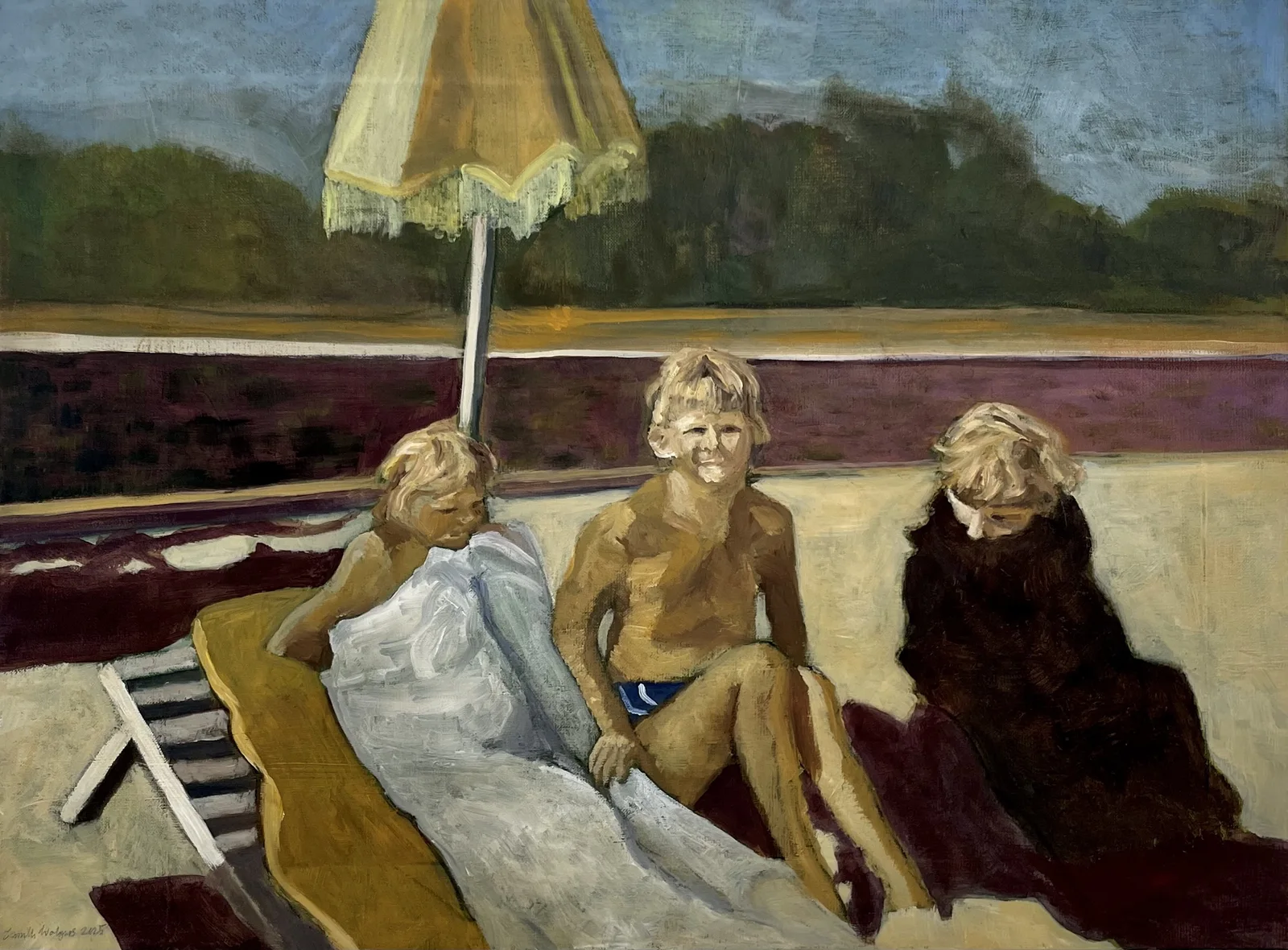 Oljemålning Efter ett långt bad. av Camilla Wolgers