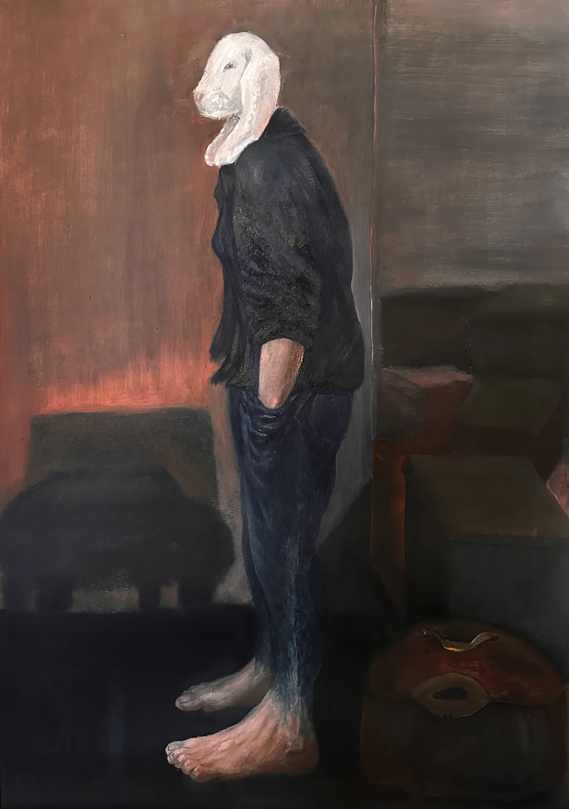 Oljemålning Herman av Sara Tebelius