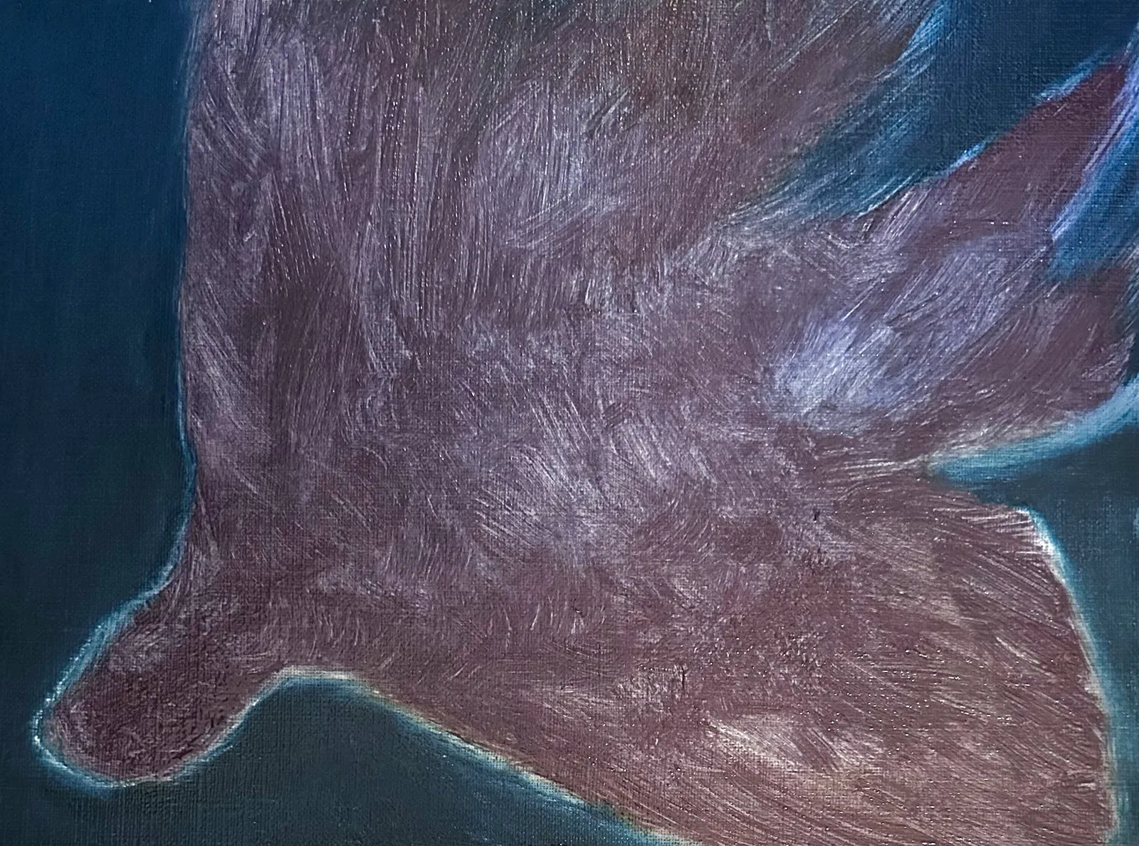 Oljemålning Fjädrar av Sara Tebelius