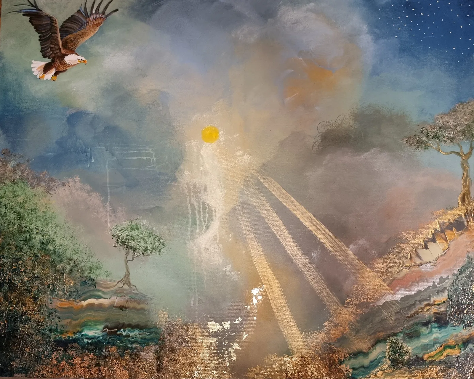 Akrylmålning Himlens härskare av Pia Blomqvist von Rosen