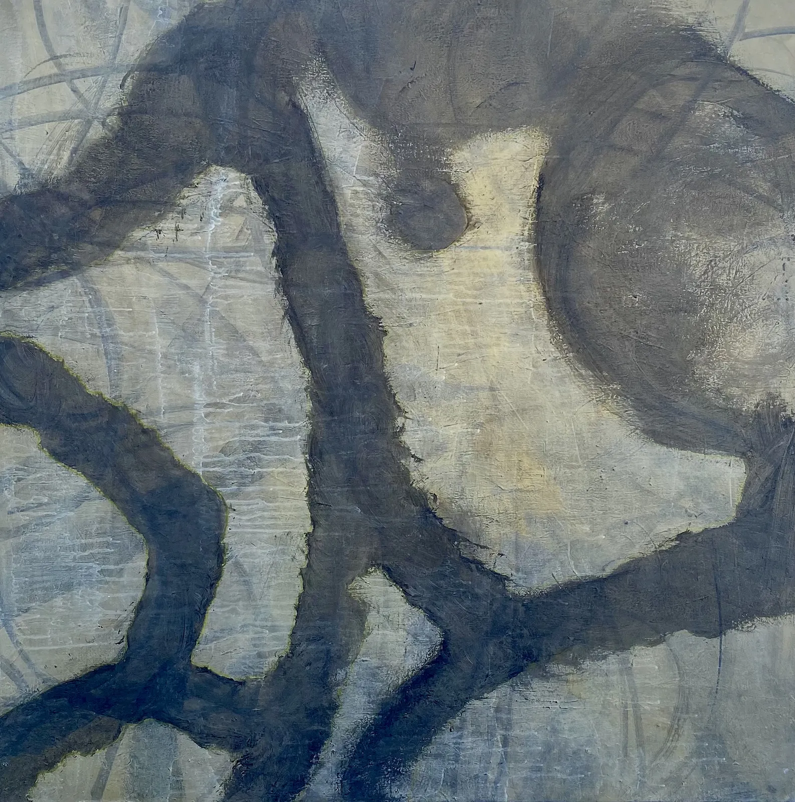 Akrylmålning Walk The Line av Annette Landin