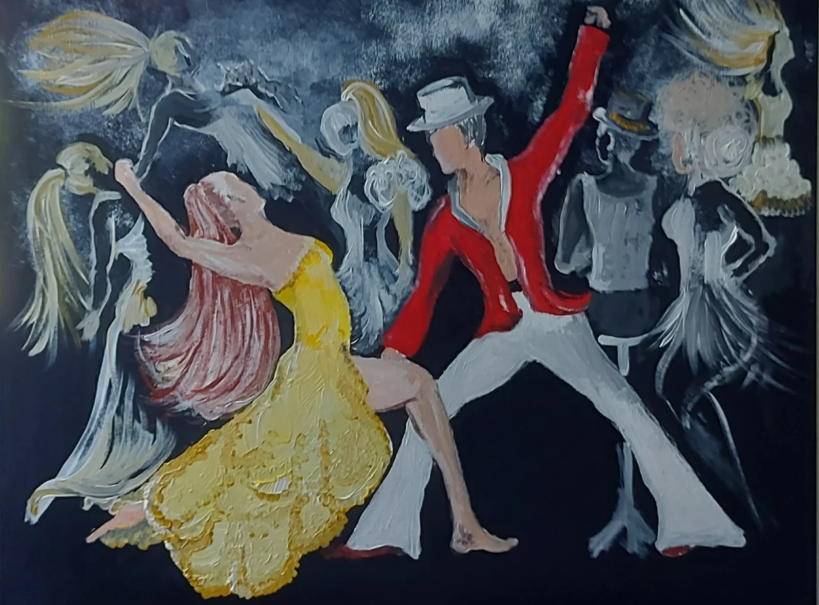 Akrylmålning Show off av Lisa Brunelius