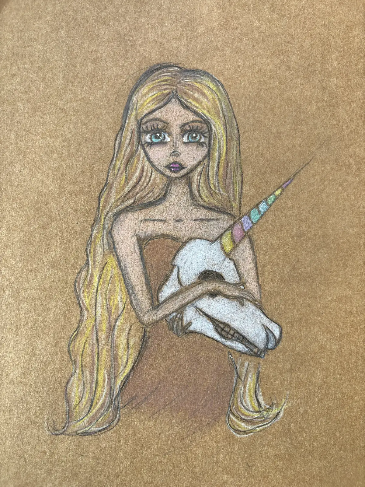 Girl and unicorn av Linda Wolf Toll