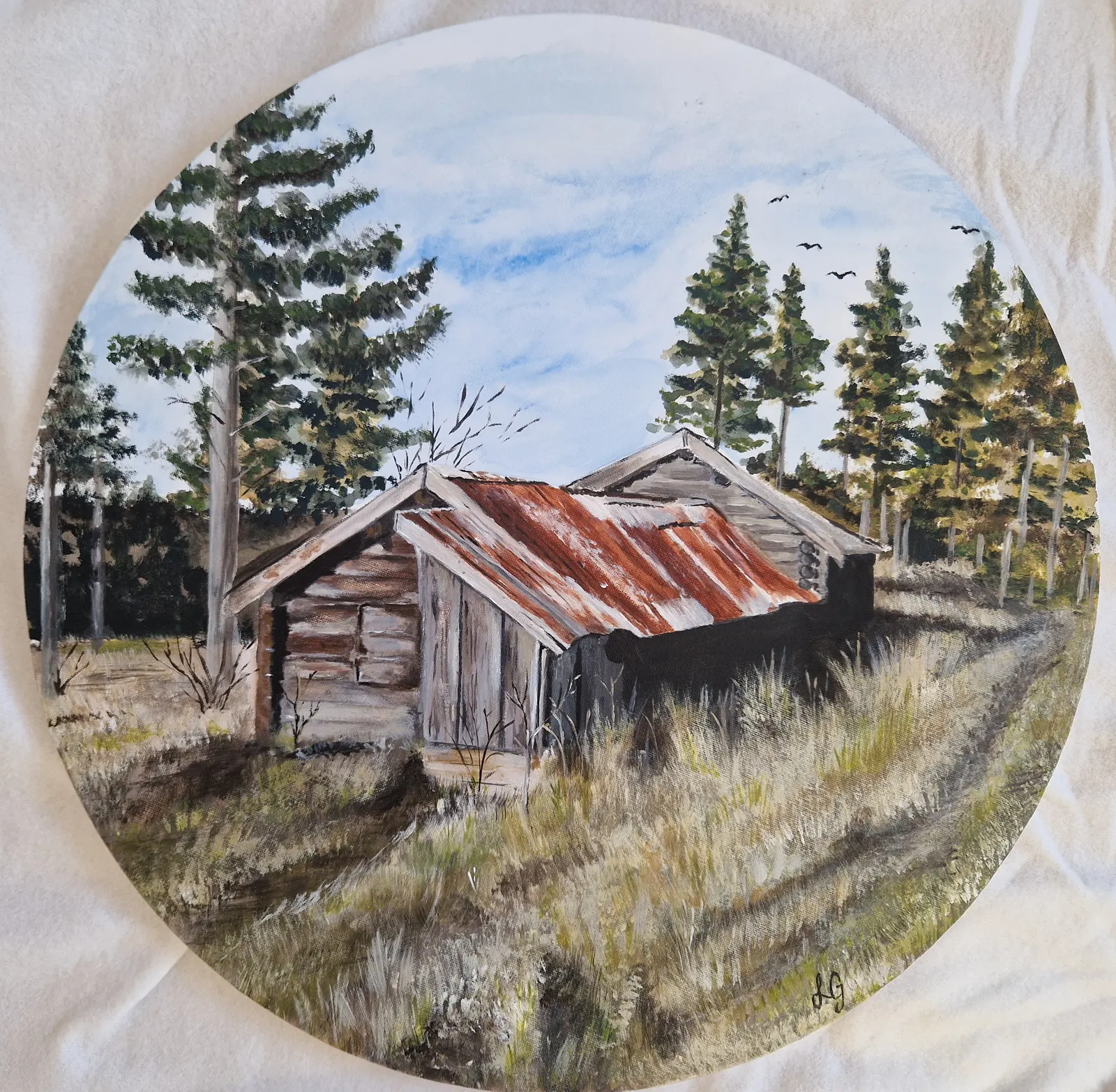 Akrylmålning Övergivna huset av Linda Terese Gestblom
