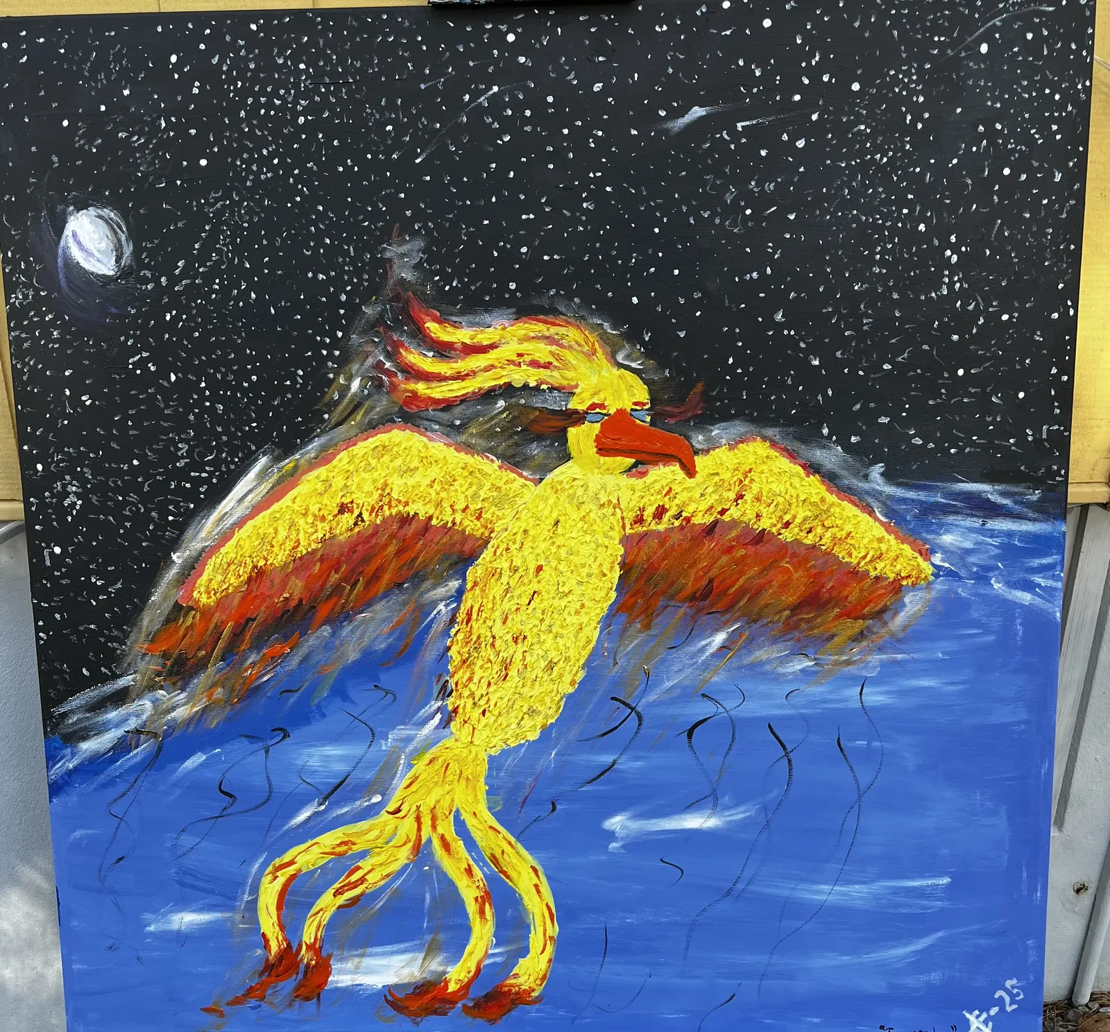 Akrylmålning Rising Fenix av Robert Christensen