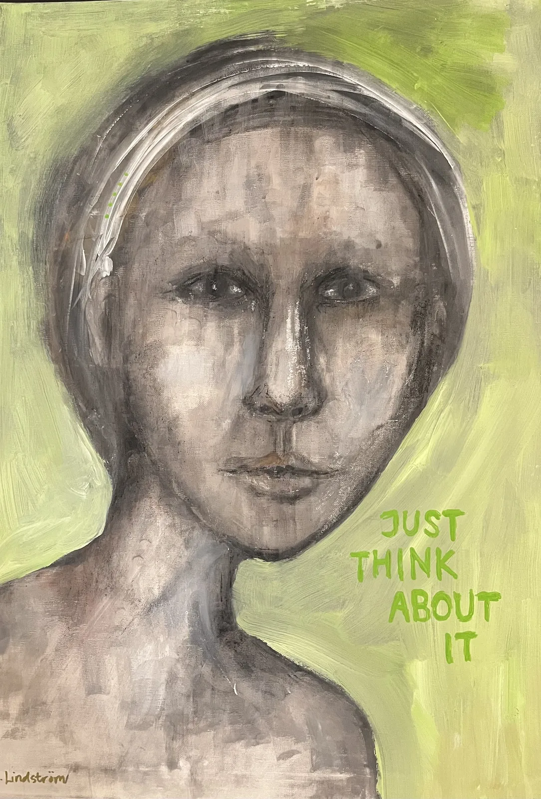 Akrylmålning Just think about it av Emma Lindström
