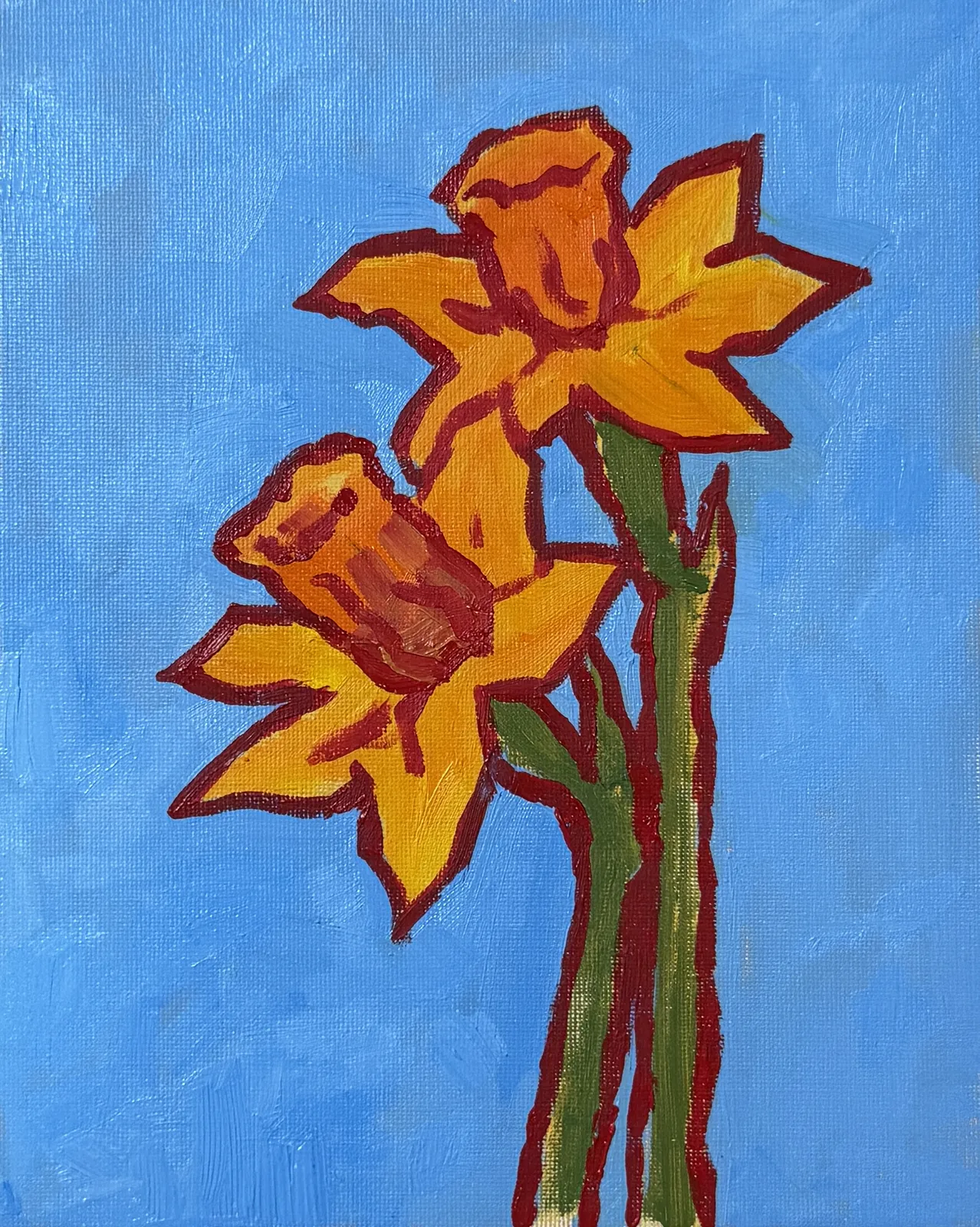 Oljemålning Daffodils av Ekaterina Dutkevich