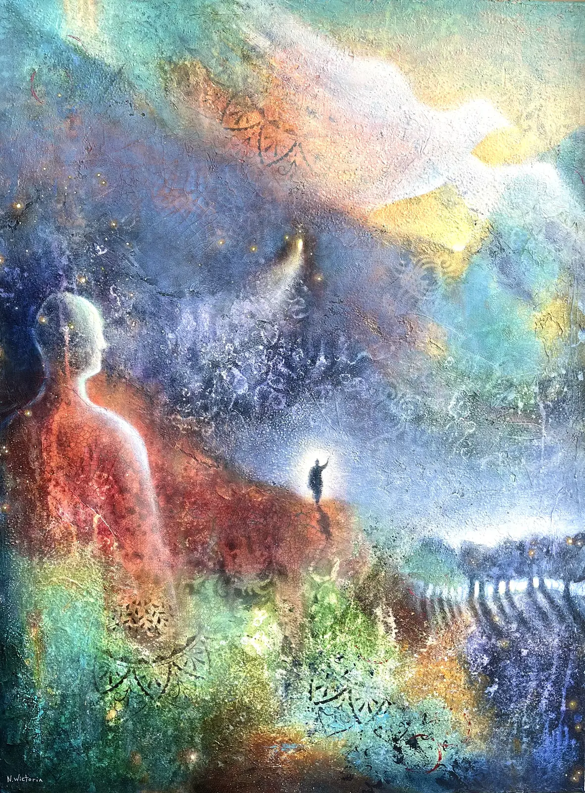 Akrylmålning Awakening av Nina Wictorin