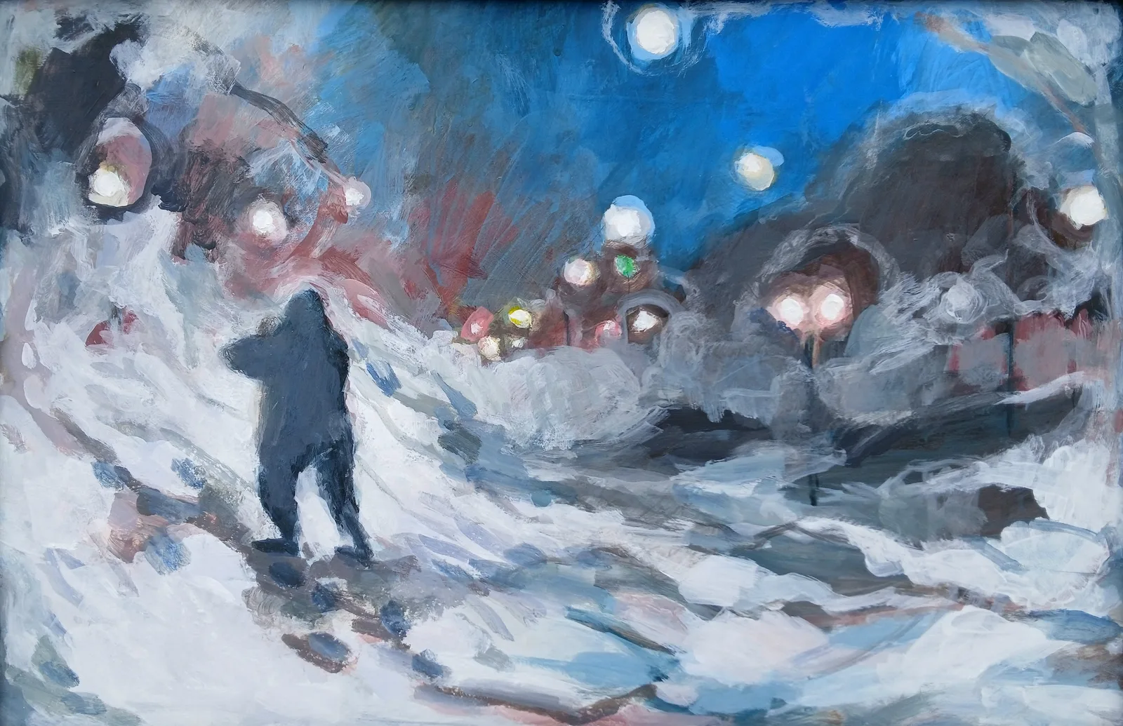 Akrylmålning Snow and cold weather av Rebecca Landmér