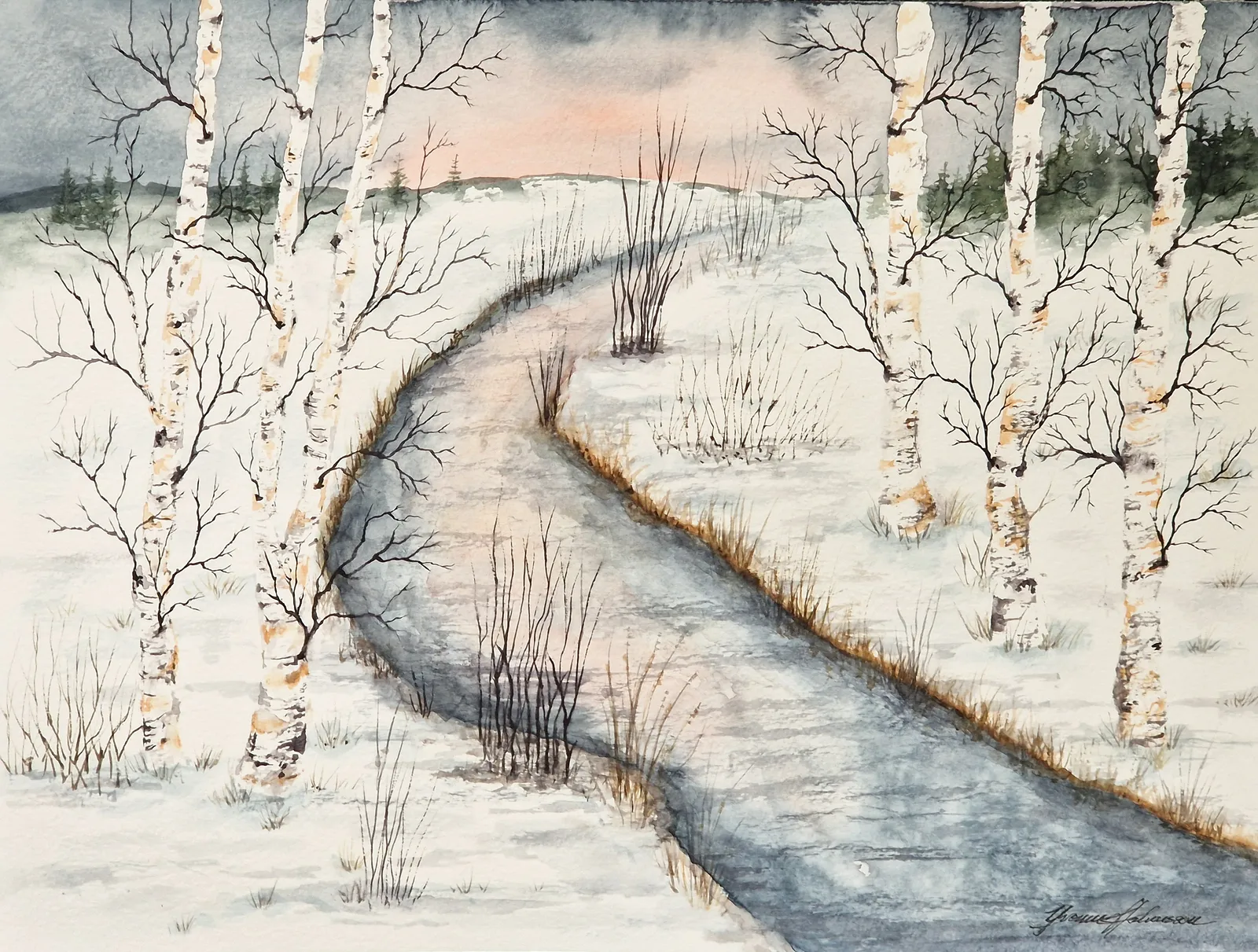 Akvarell Snart av Yvonne Halvarsson