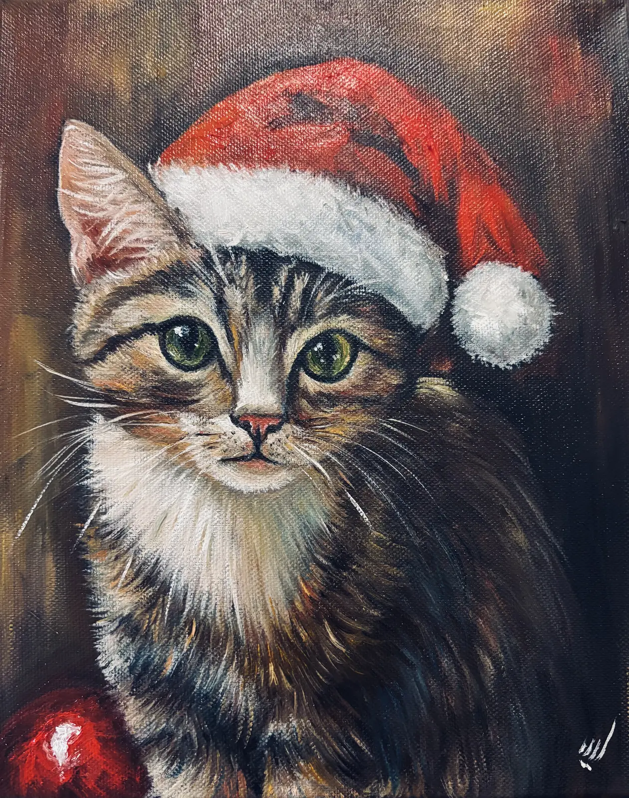 Oljemålning Tomte av Ideh Alikhani