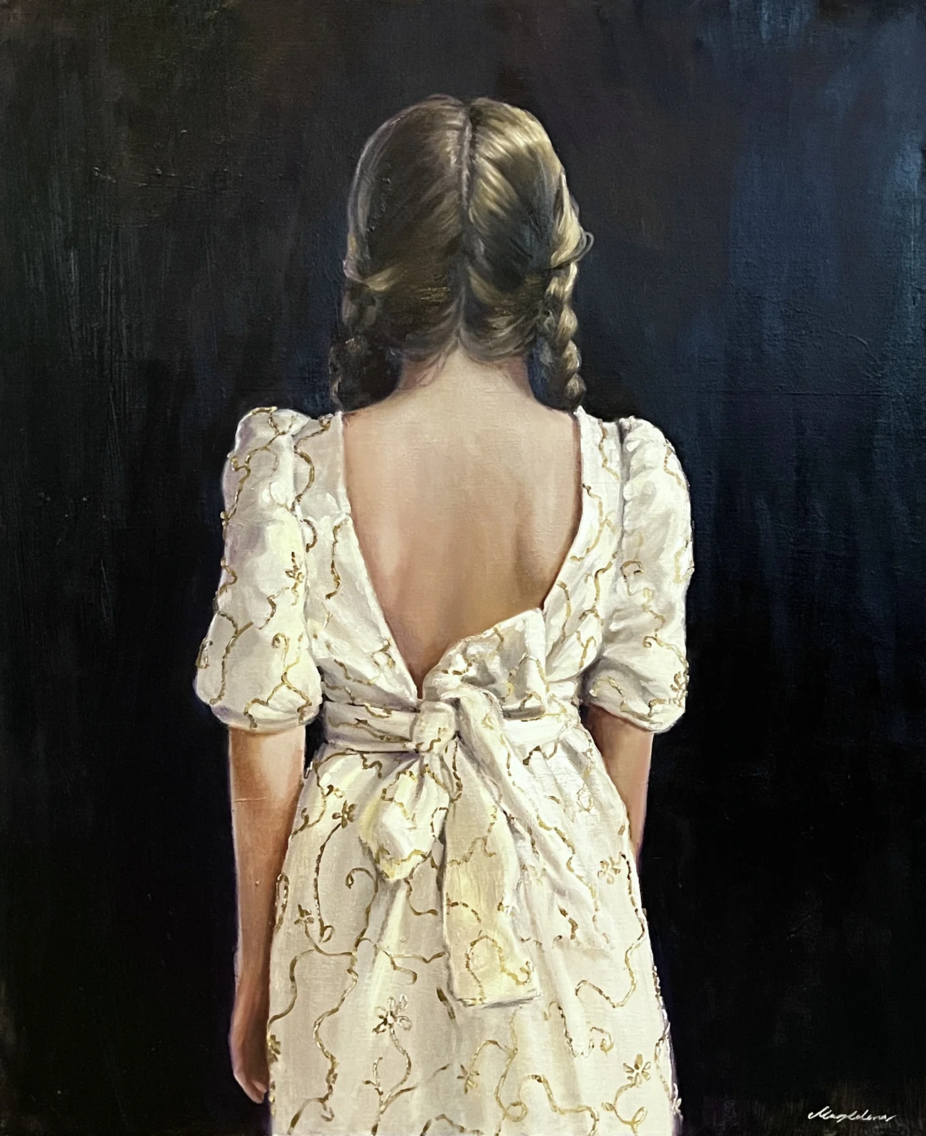 Oljemålning Dress av Magdalena Tyboni