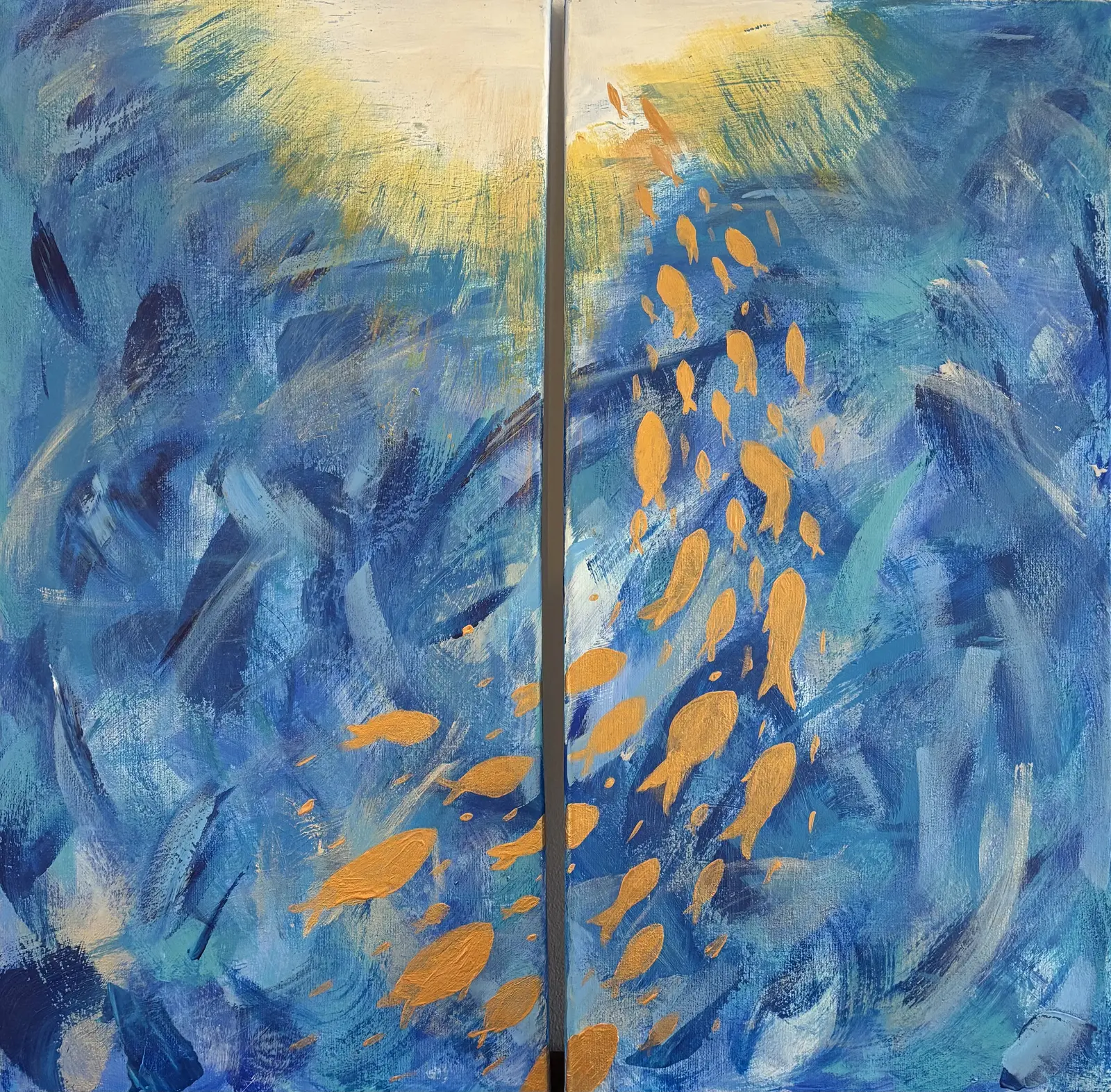 Akrylmålning Towards the light av Karin Lerjestam