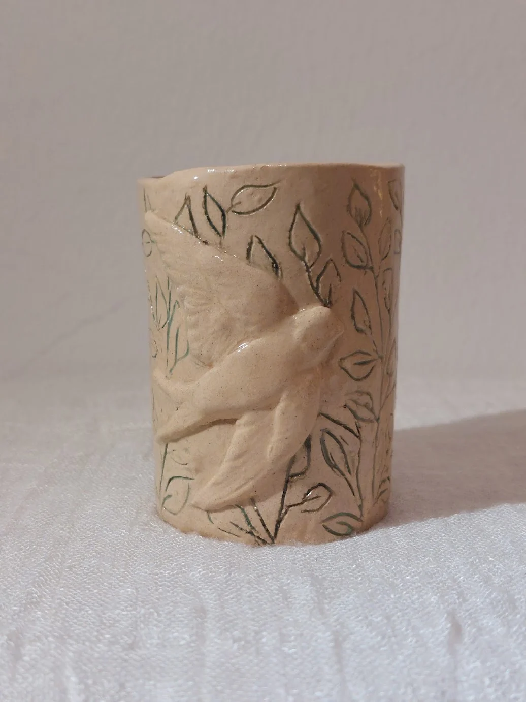 Skulptur Fågelvas/glas, liten av Nova Blomberg