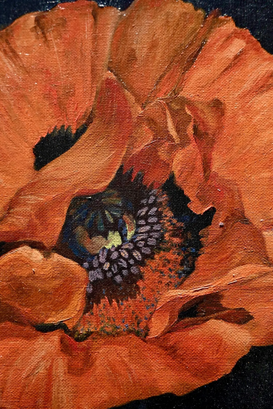 Oljemålning Garden poppy av Egle Kristensen