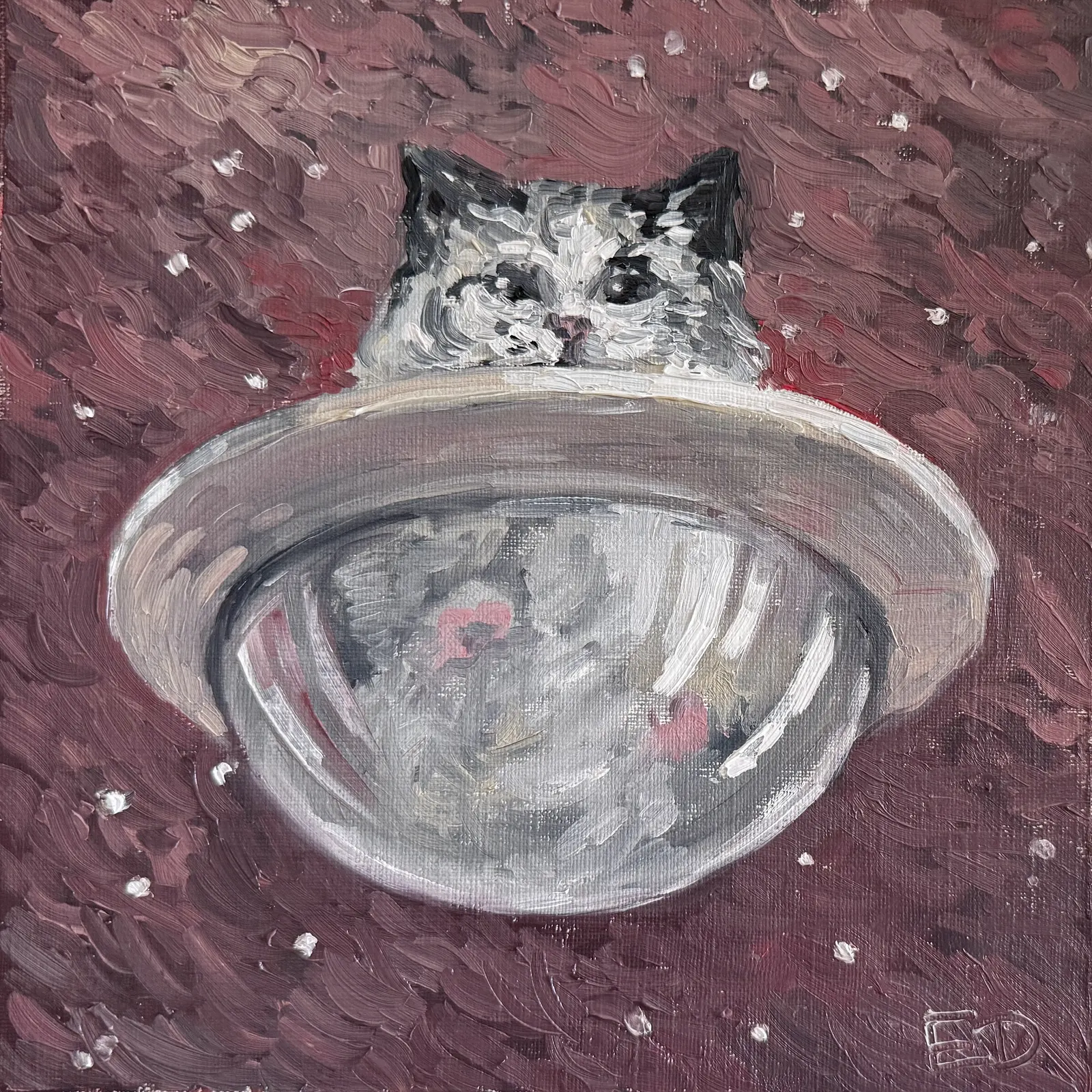 Oljemålning Flygande Katten av Ekaterina Dutkevich